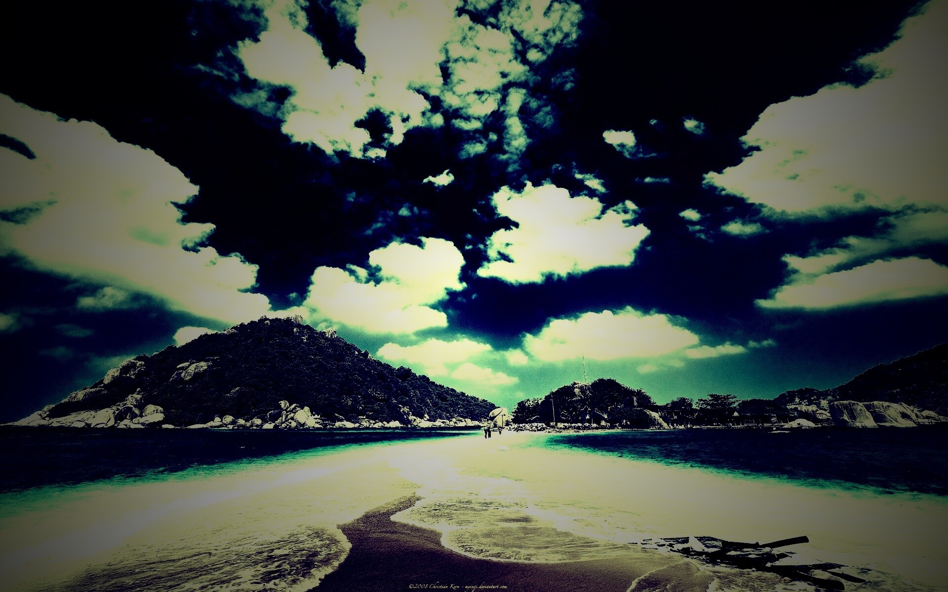 Двойное море обои