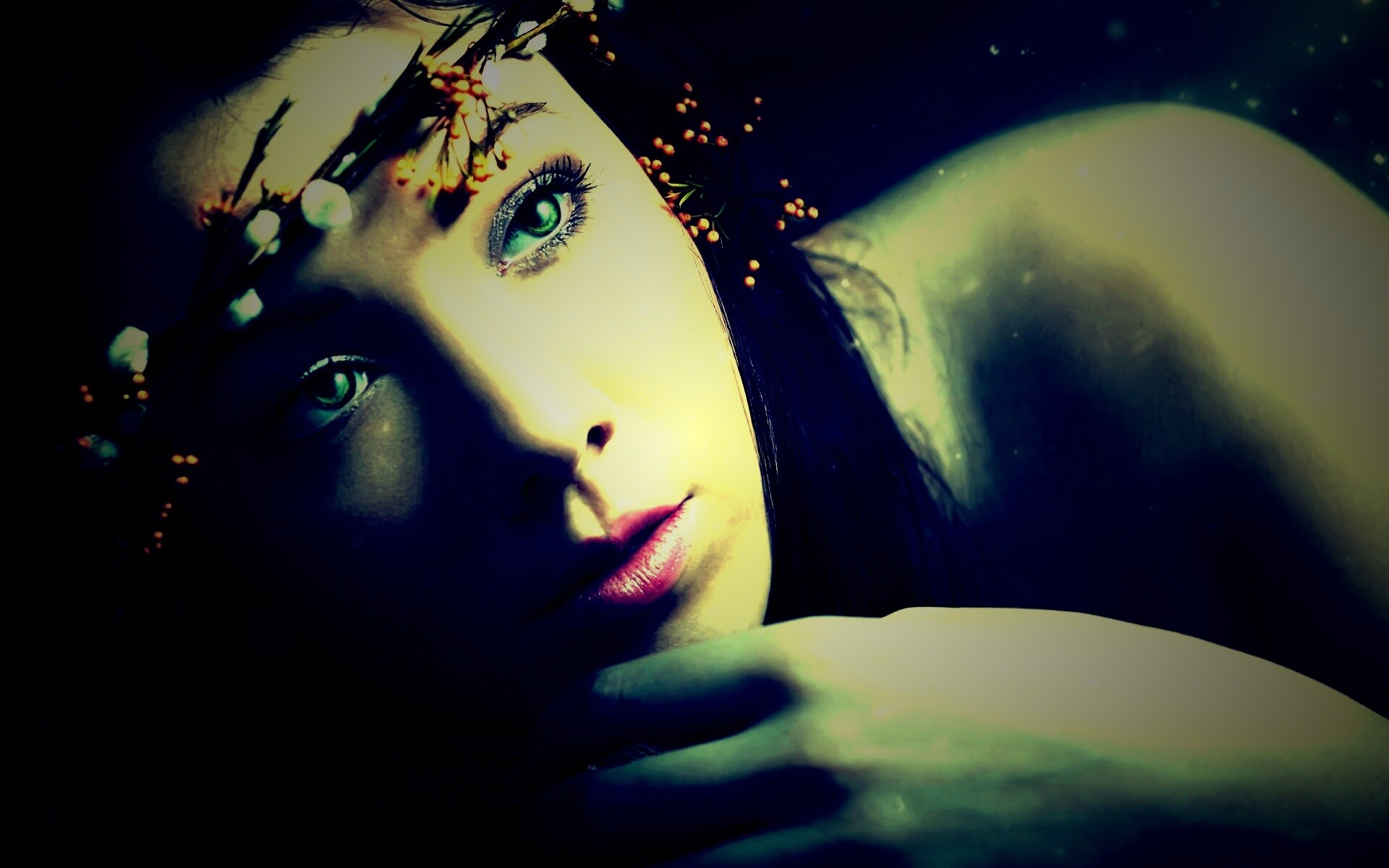 Девушка в венке обои