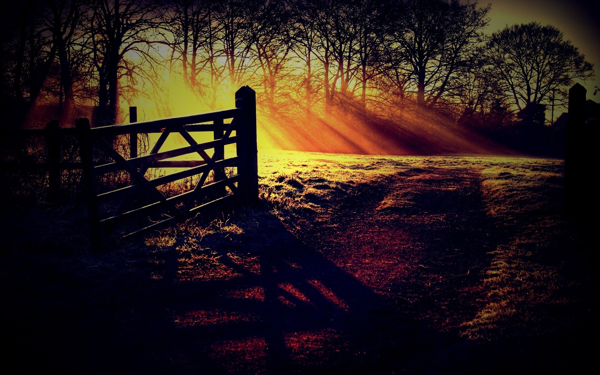 Открытые ворота обои