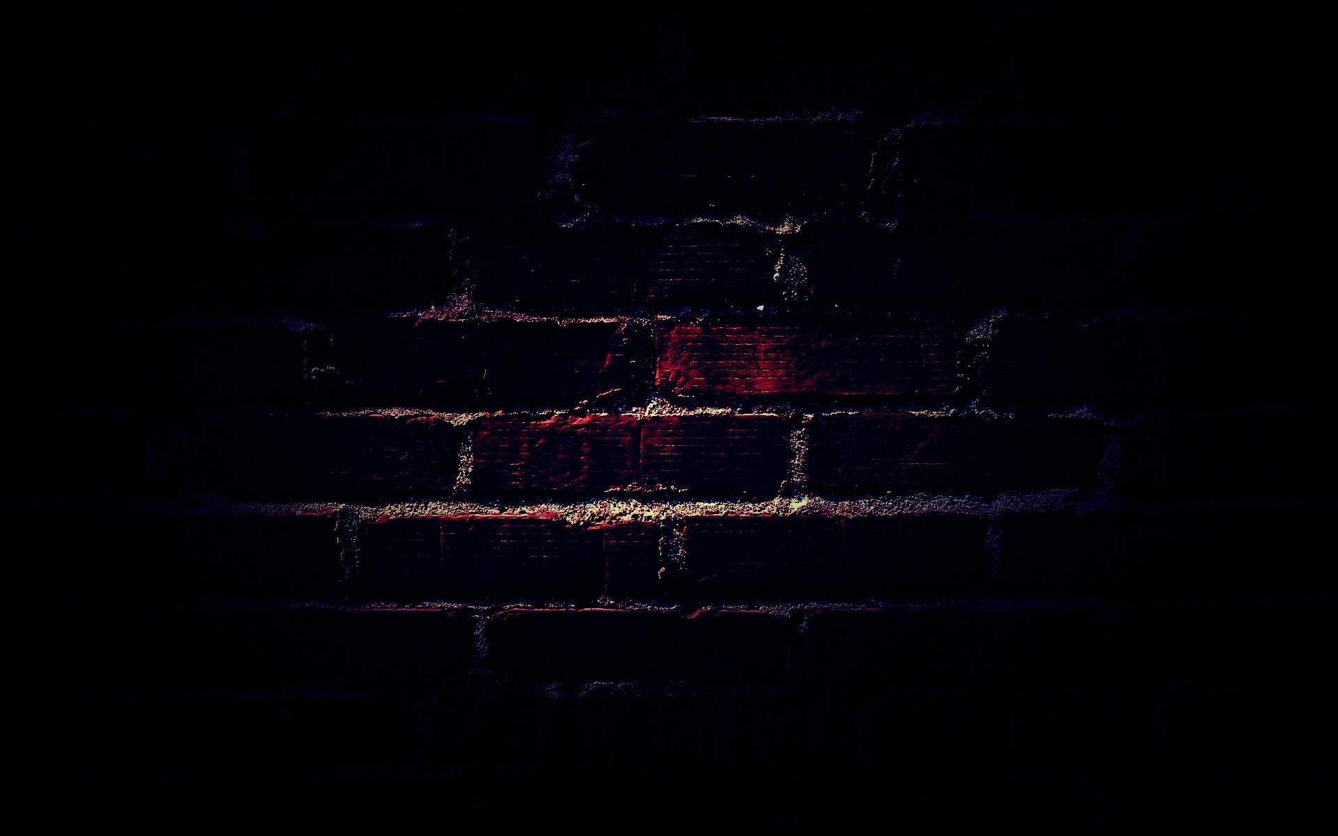 Затемненная кирпичная стена обои