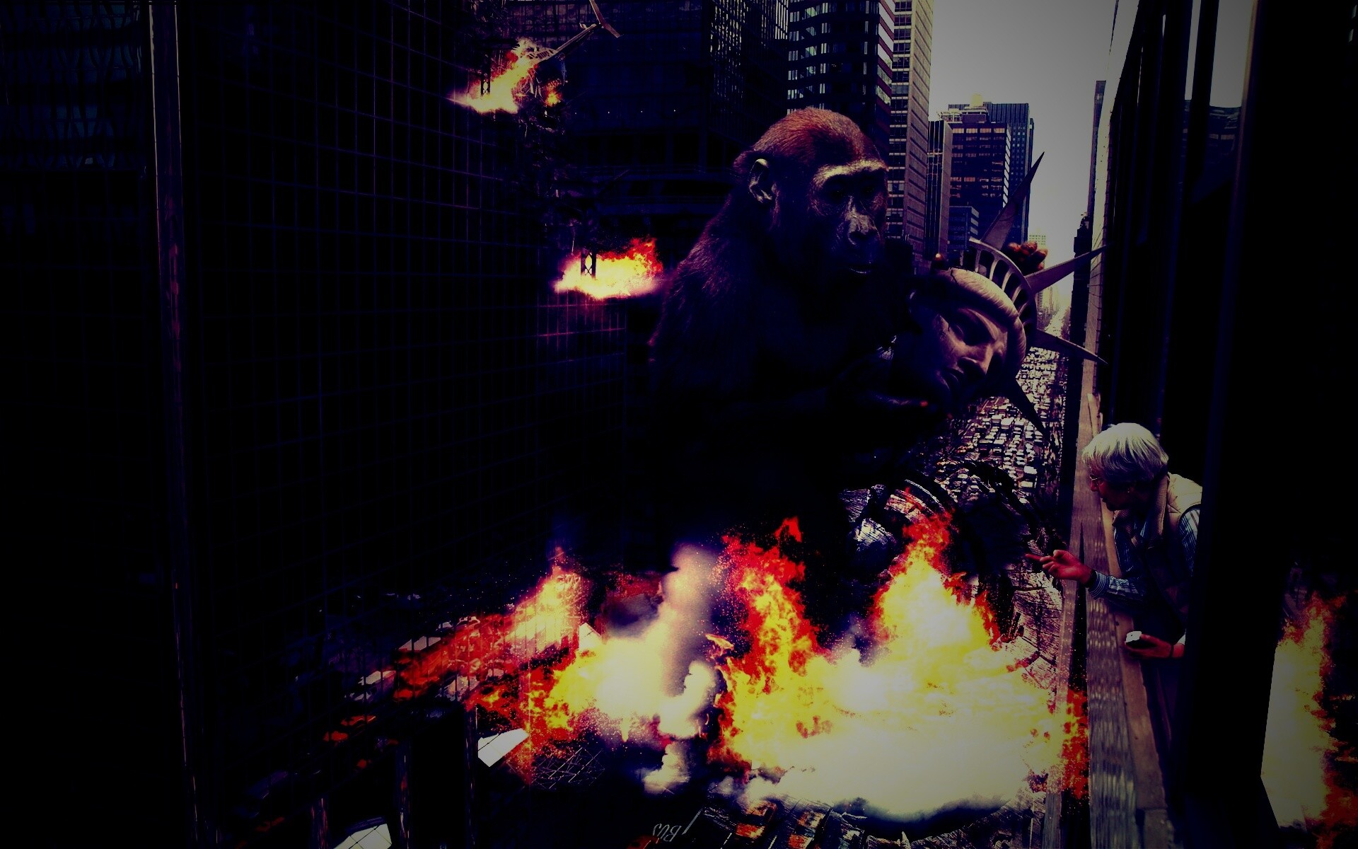 Обезьяна терроизирует Нью-Йорк обои