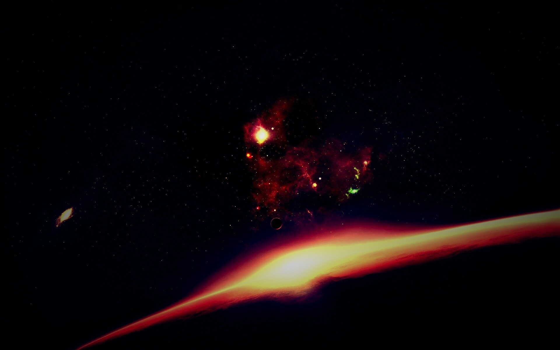 Восход в космосе обои