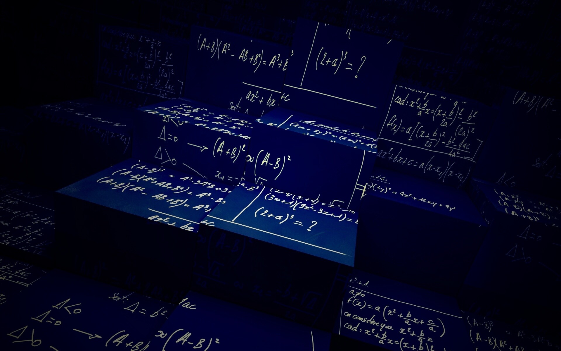 Черные кубы в уравнениях обои