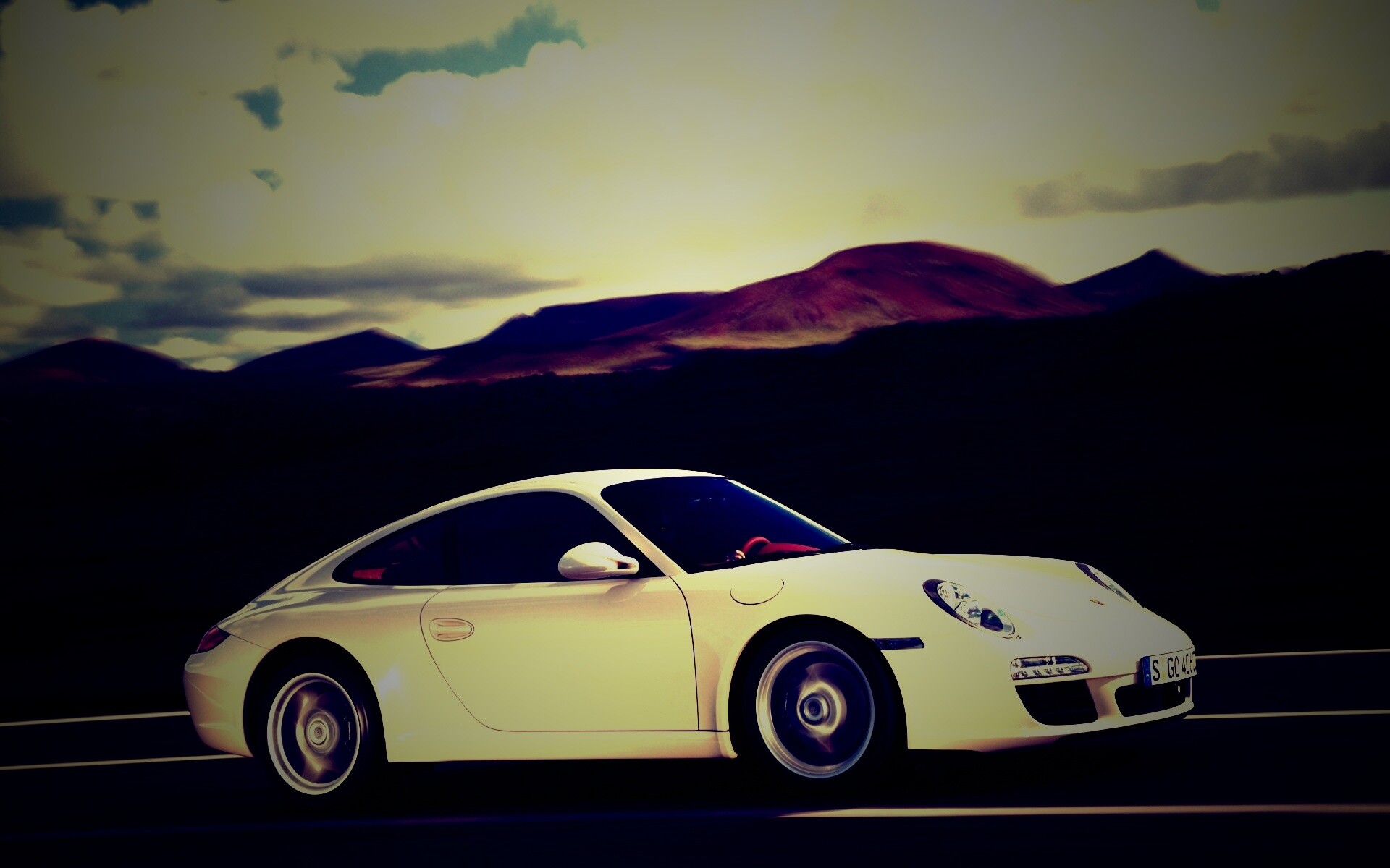 Белый порш обои