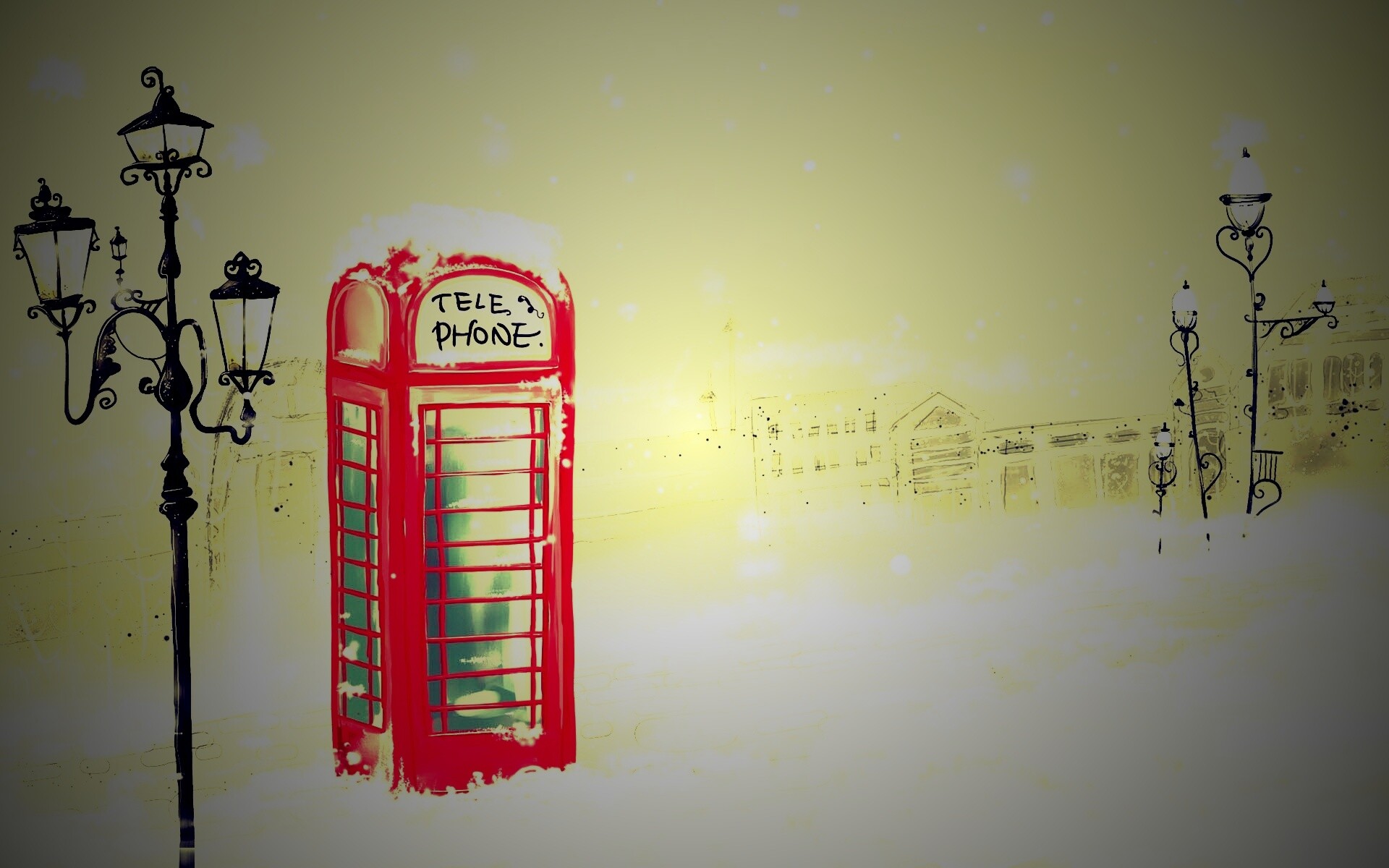 Лондонская телефонная будка обои
