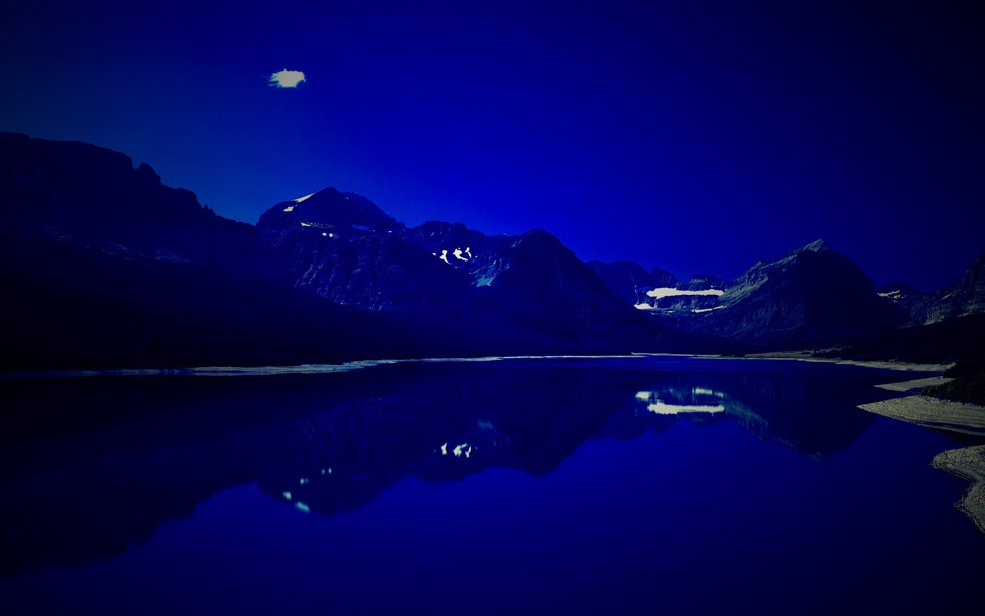 Синее горное озеро обои