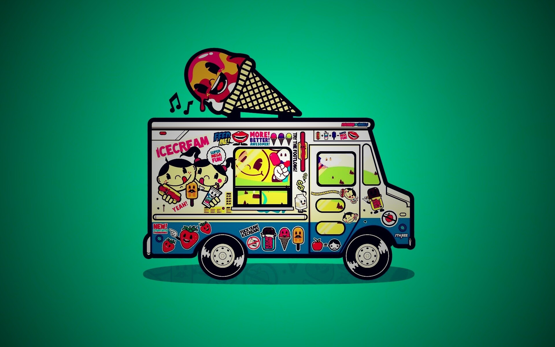 Фургончик мороженщика обои