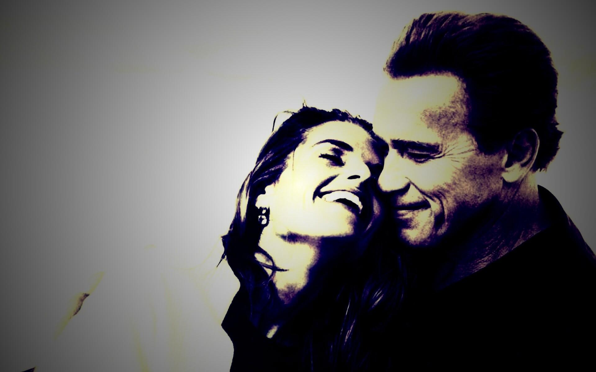 Арнольд Шварцнегер с девушкой обои