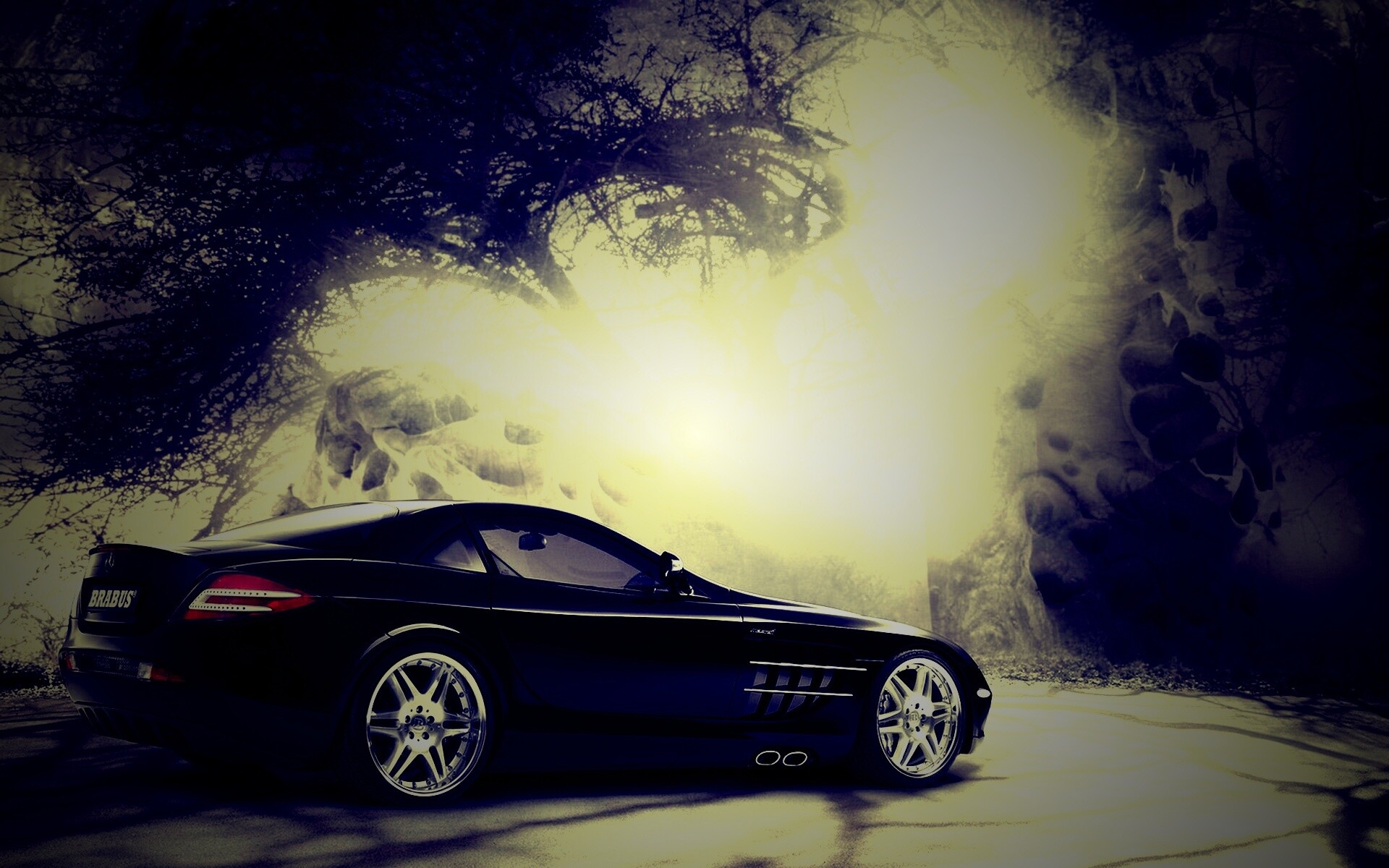 Черный спорткар Мерседес обои