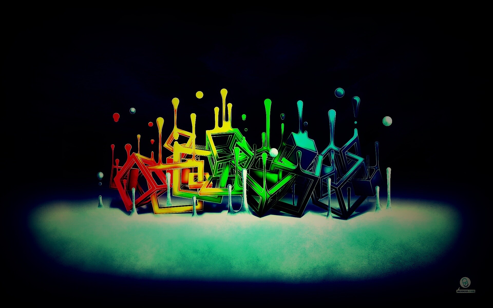 Цветные переплетающиеся кубы обои