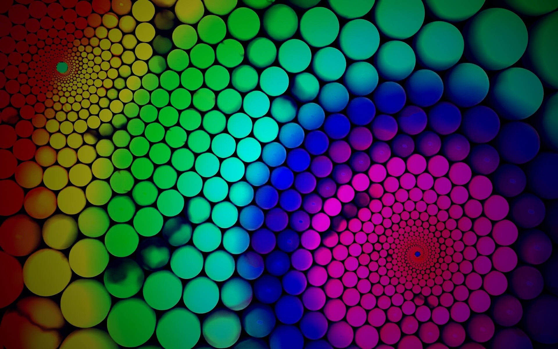 Радужные спирали из шариков обои