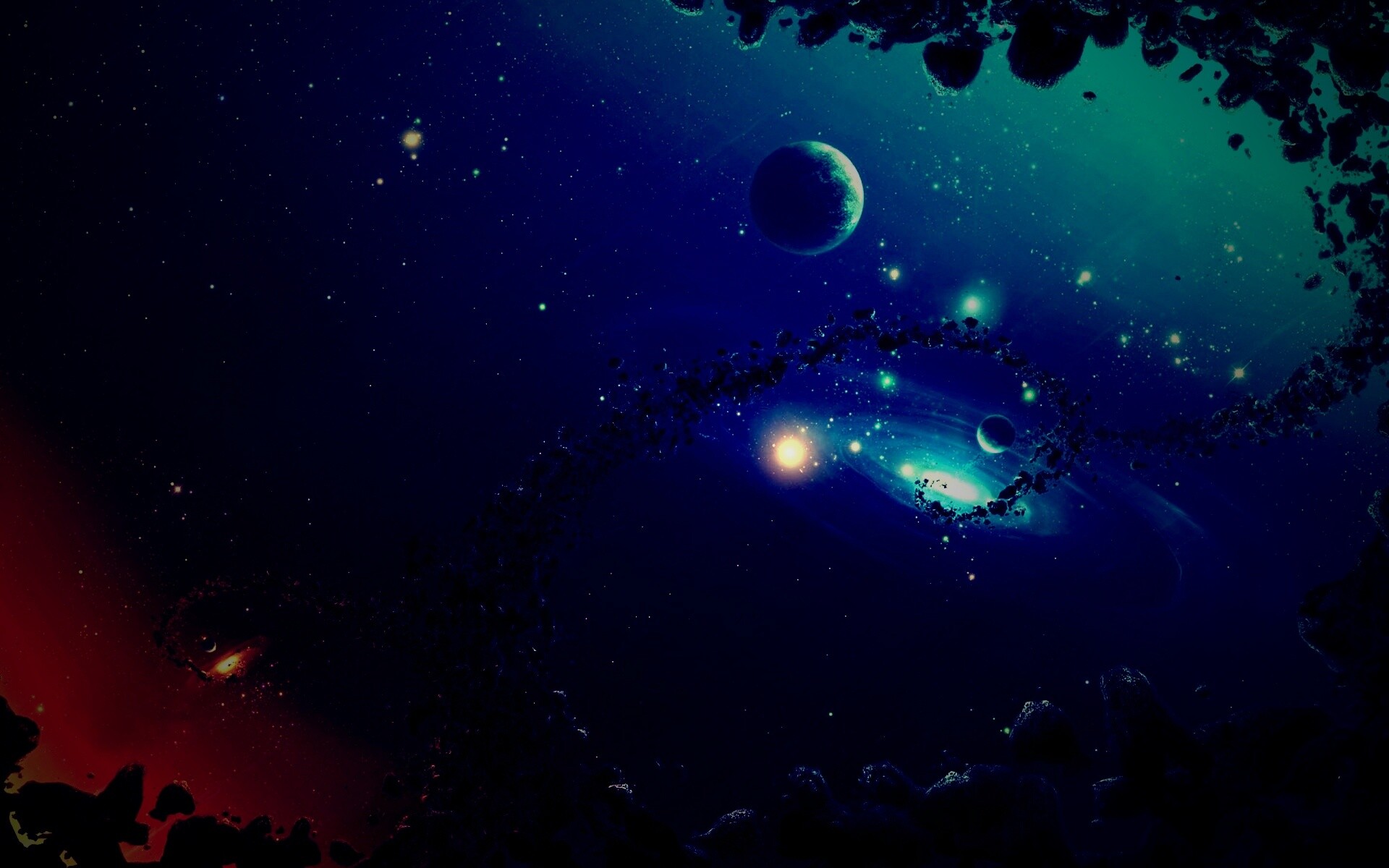 Причудливый пояс астероидов обои