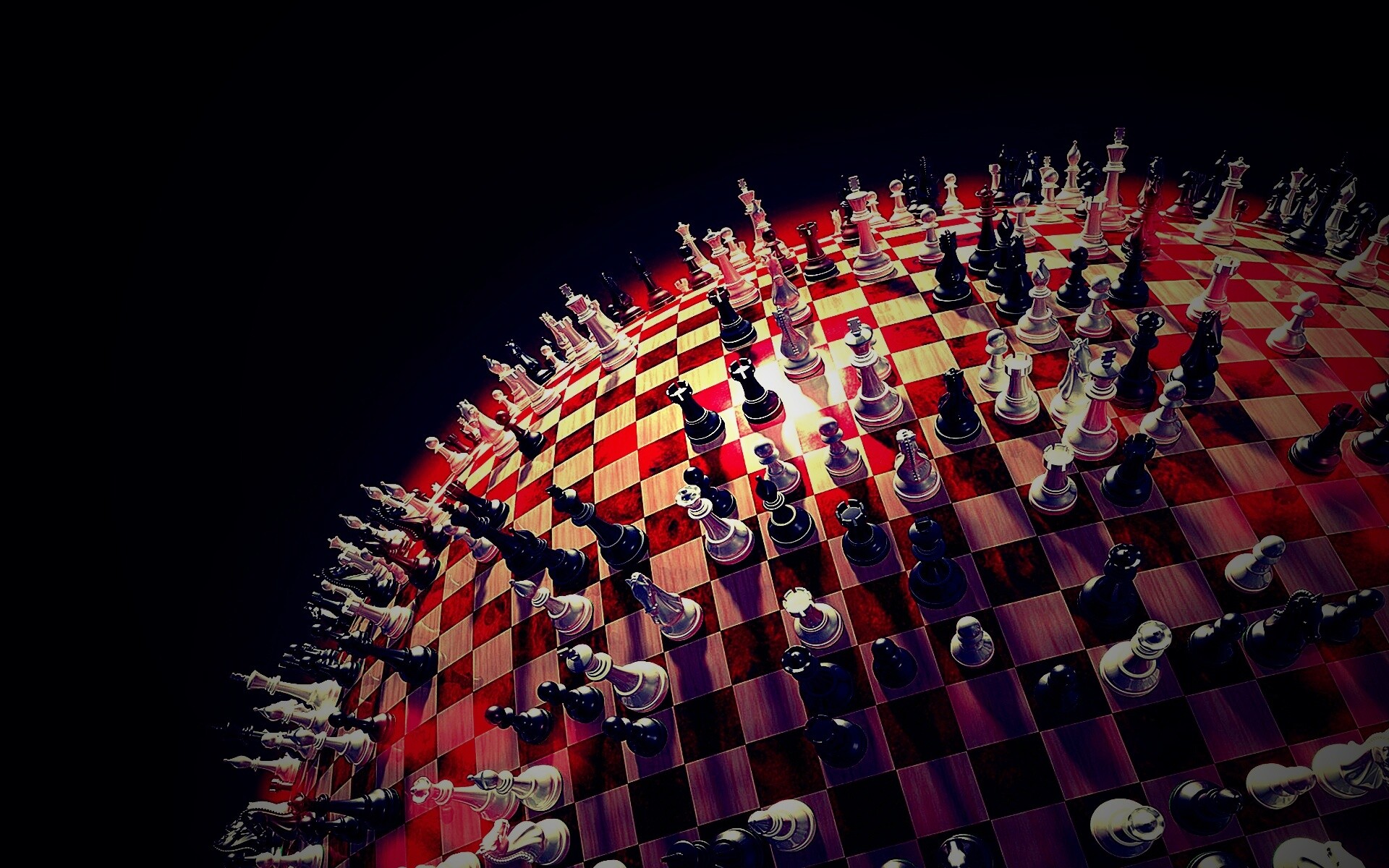 Сферическое шахматное поле обои