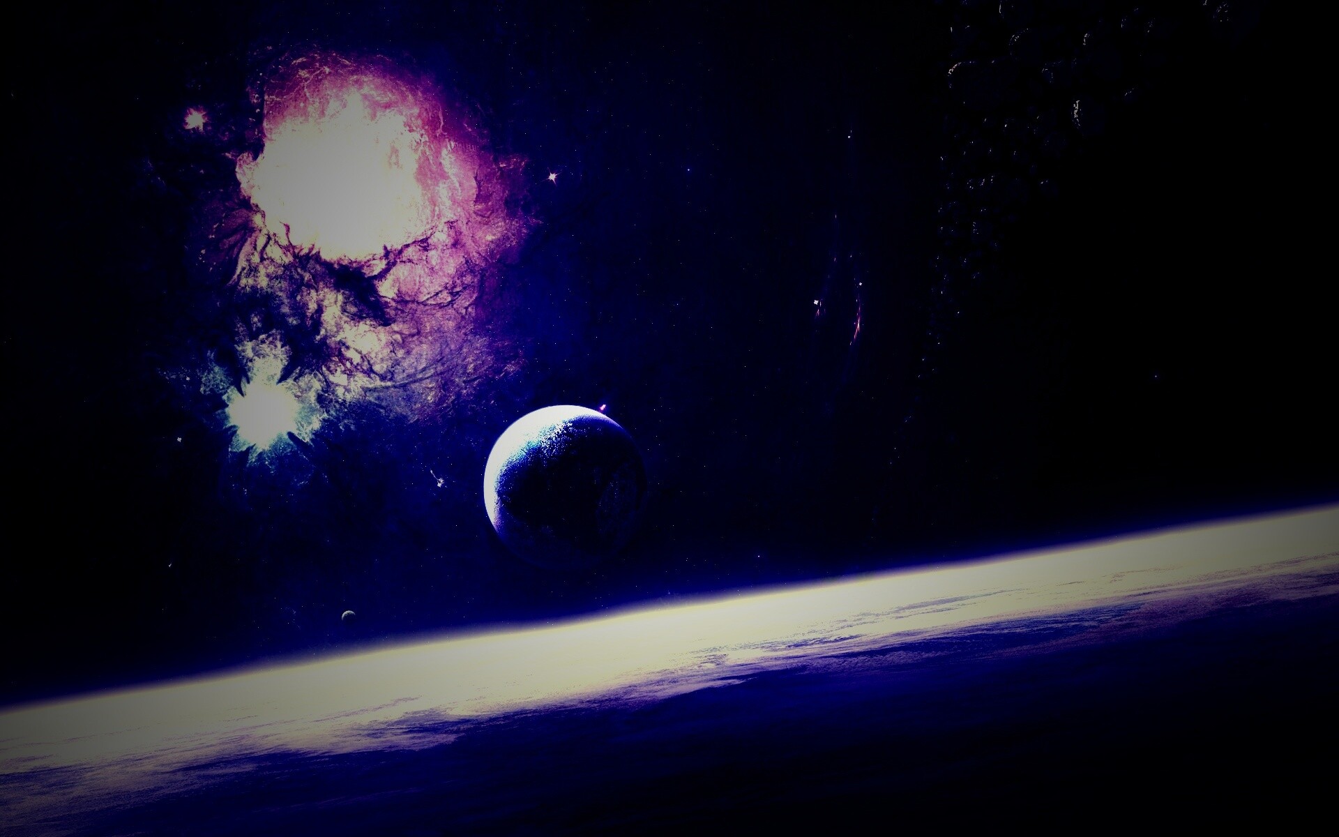 Черный космический туман обои