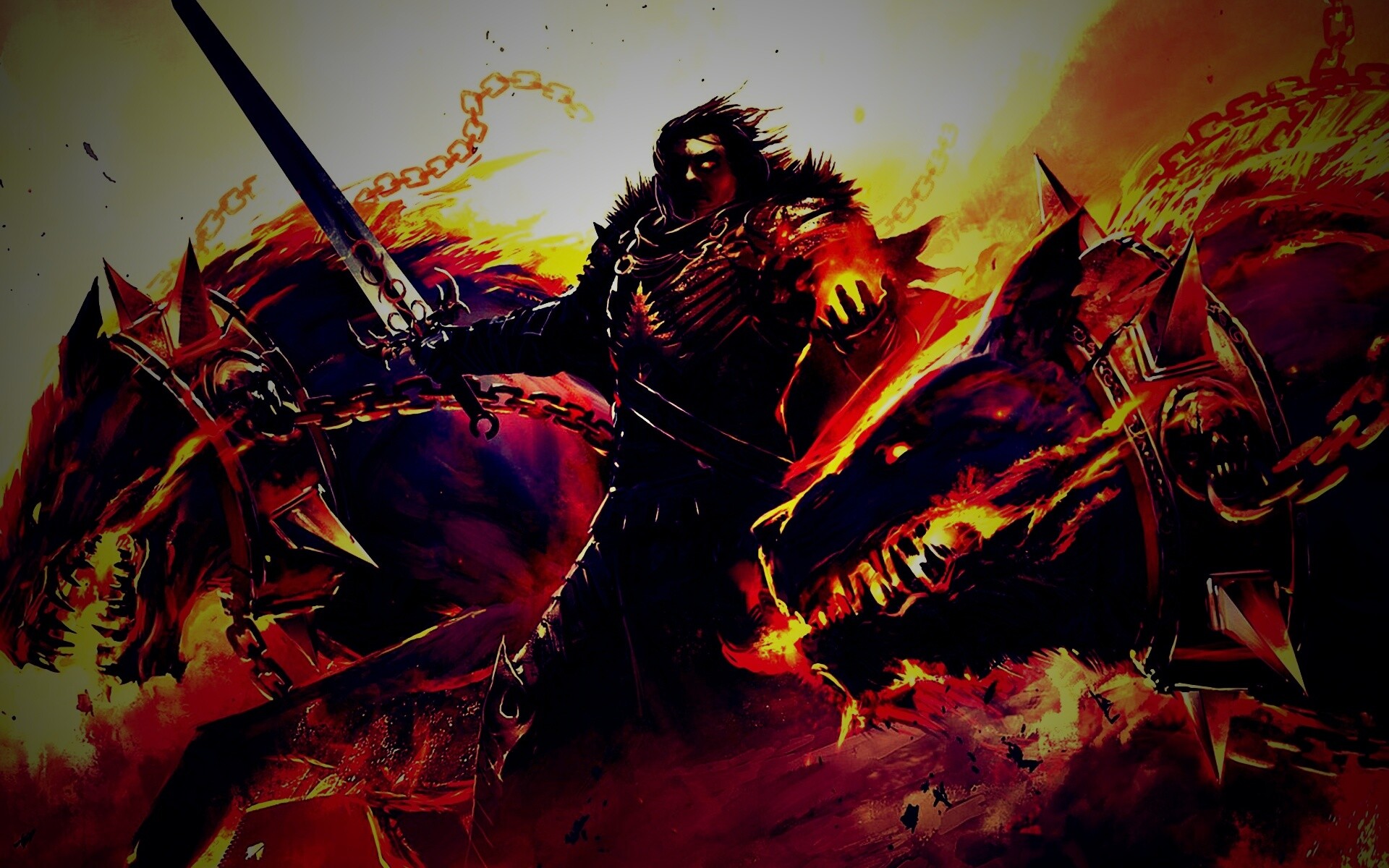 Темный рыцарь и гончие смерти обои