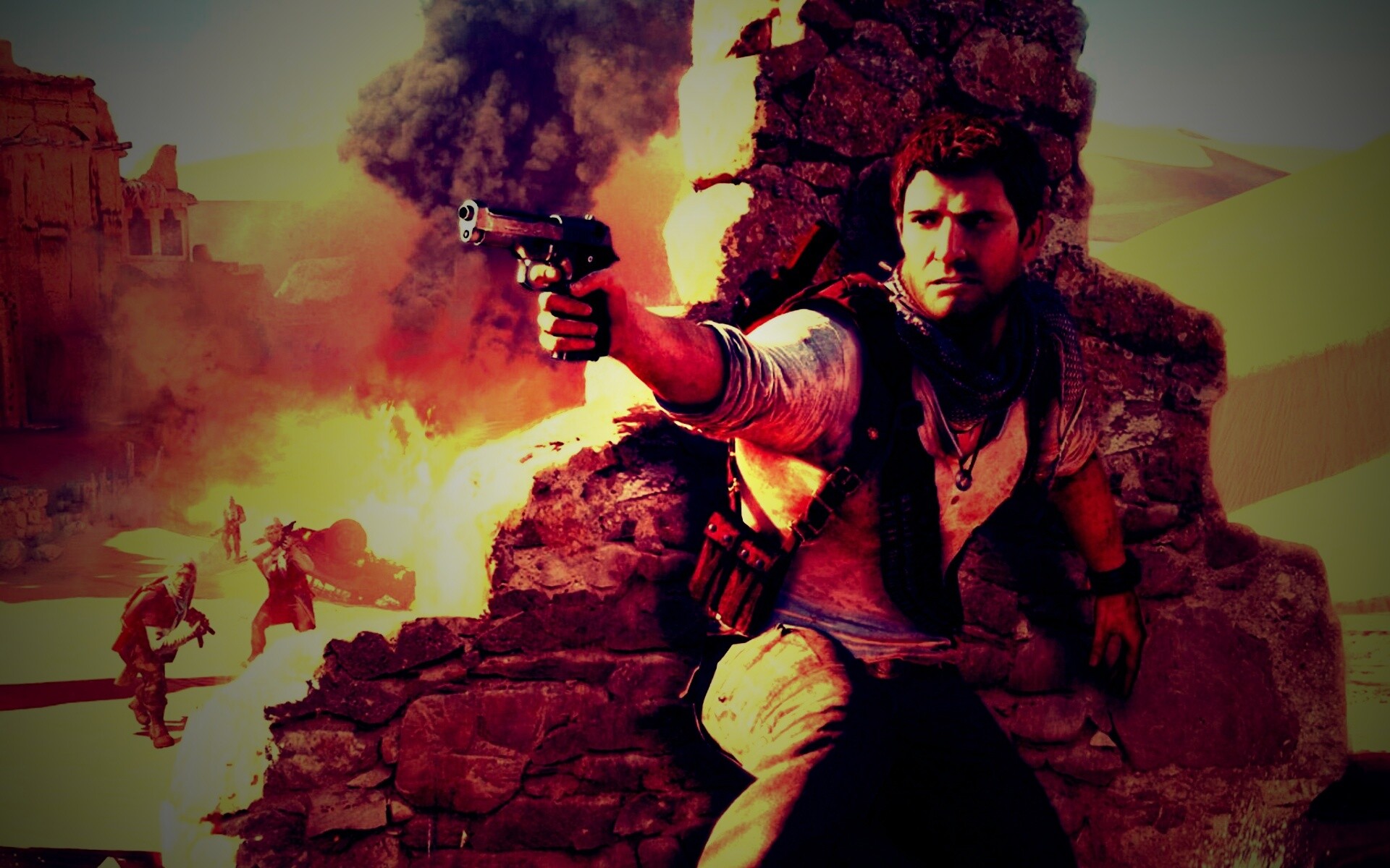 Бой в пустыне обои