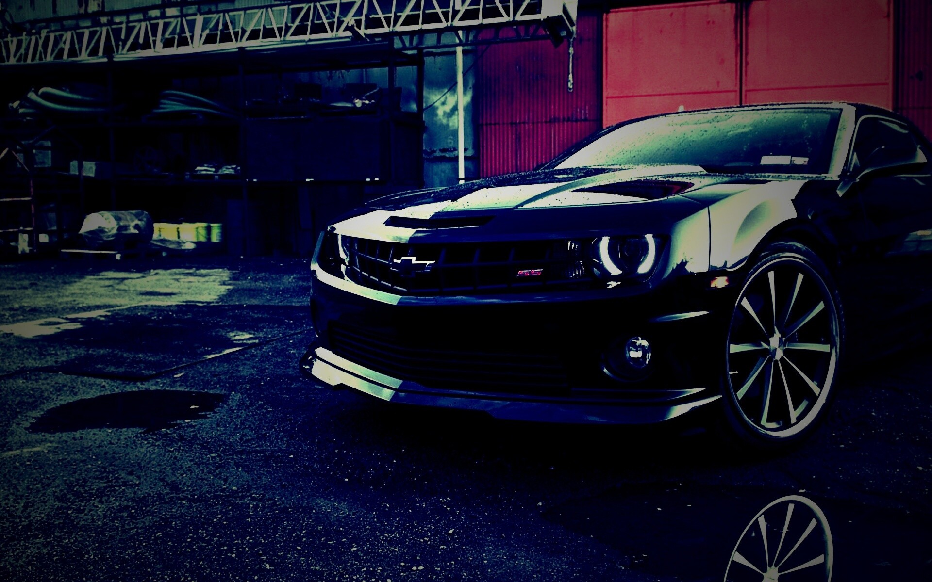 Черный шевроле камаро SS обои