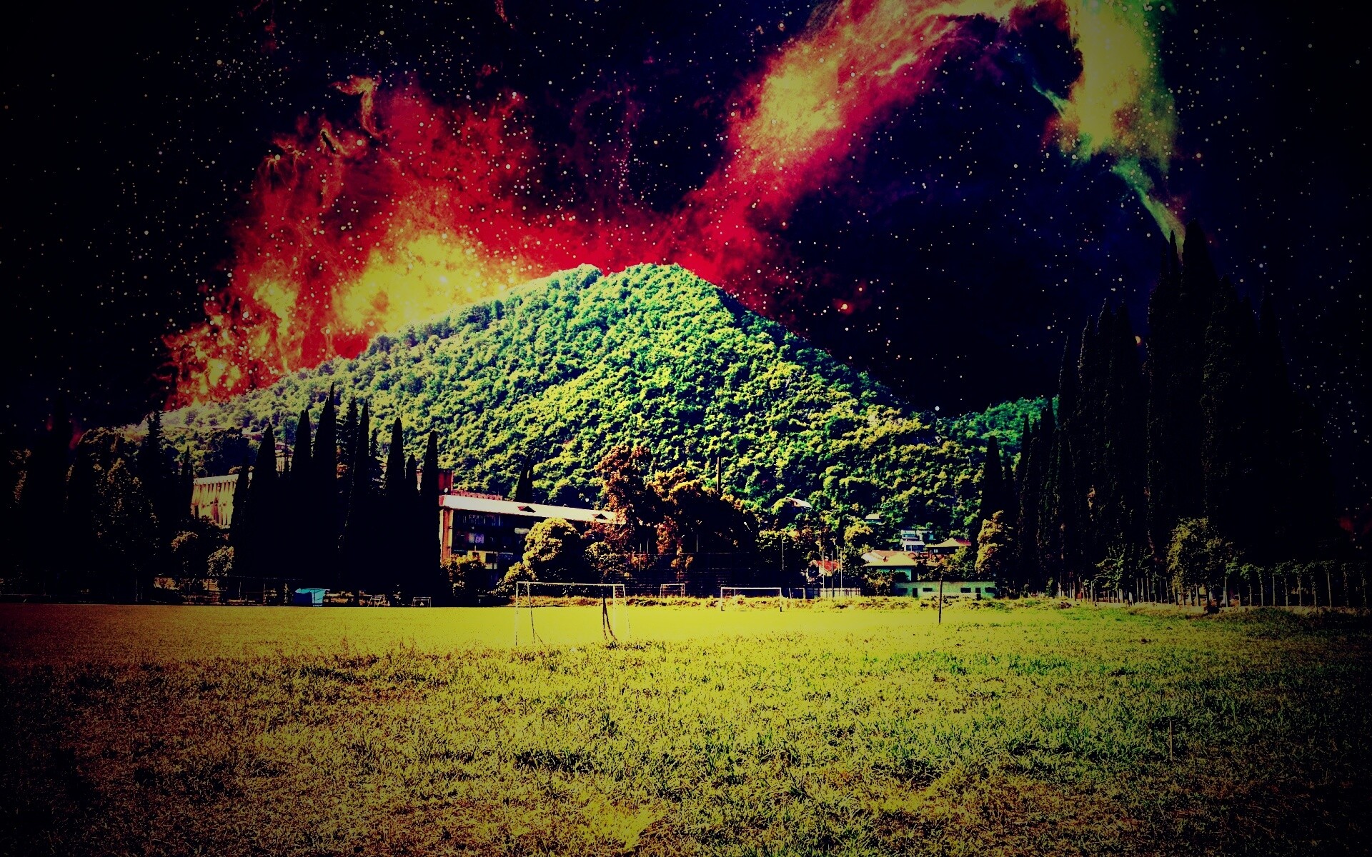 Под удивительным небом обои