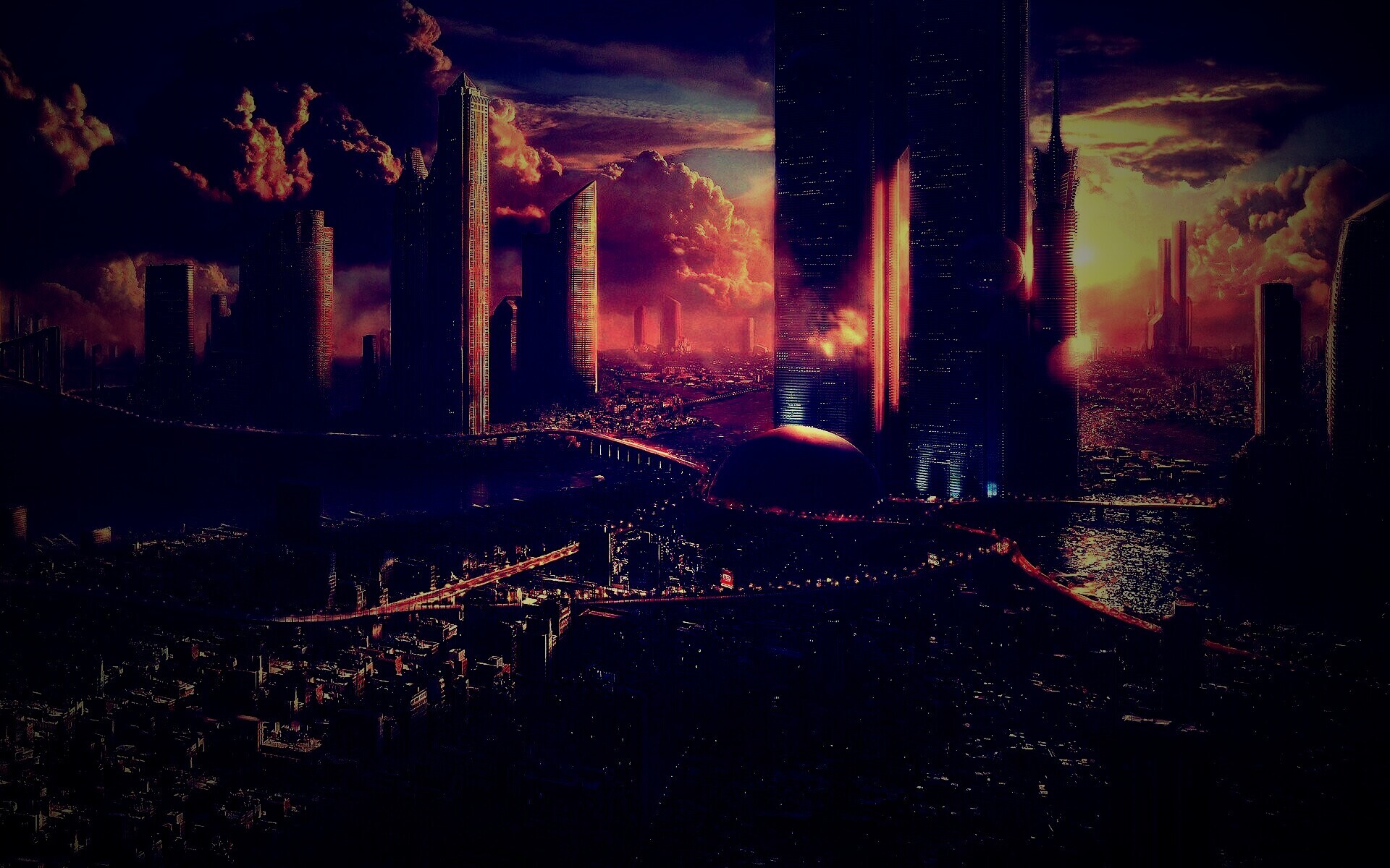 Город будущего обои