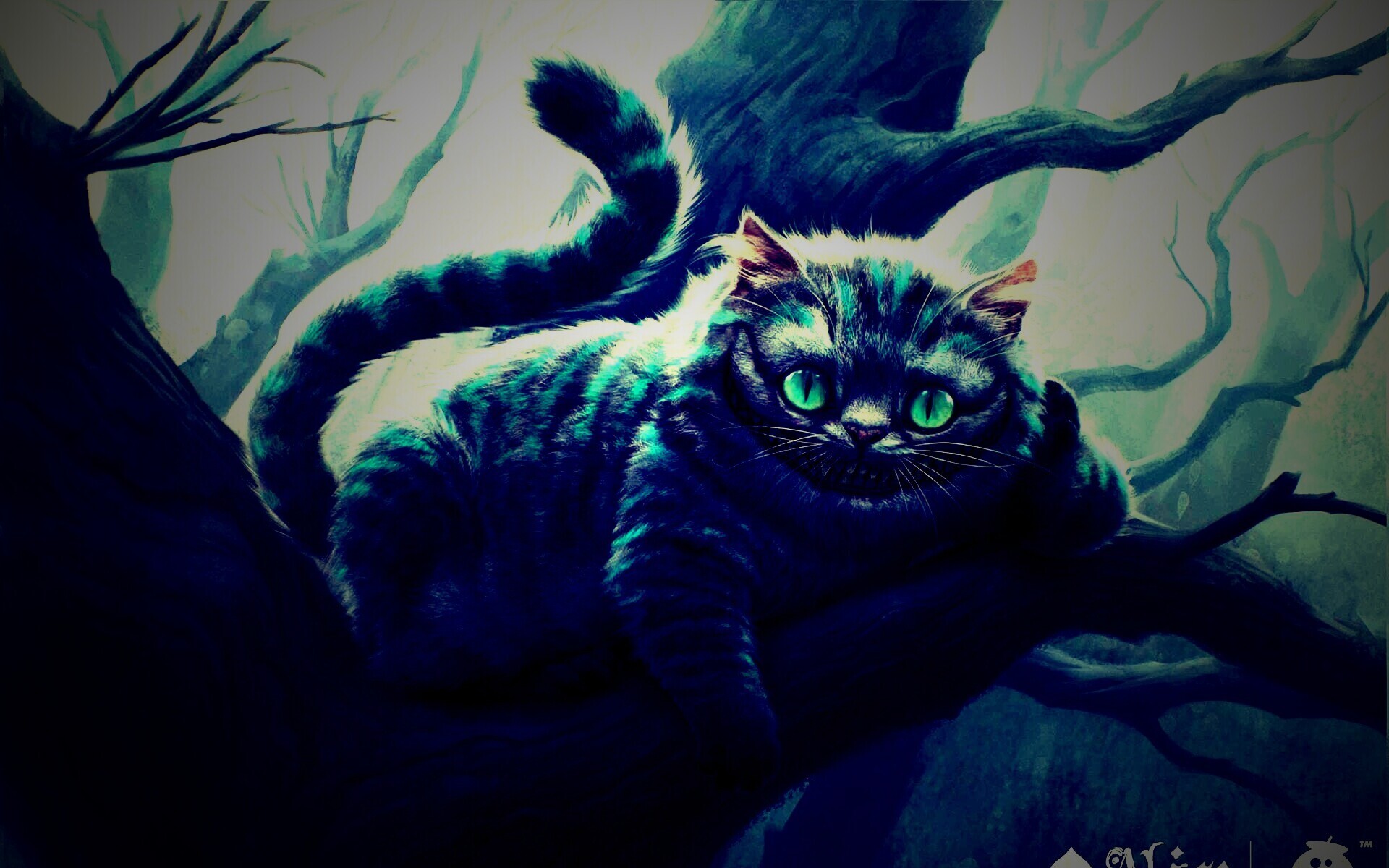 Чеширский кот обои