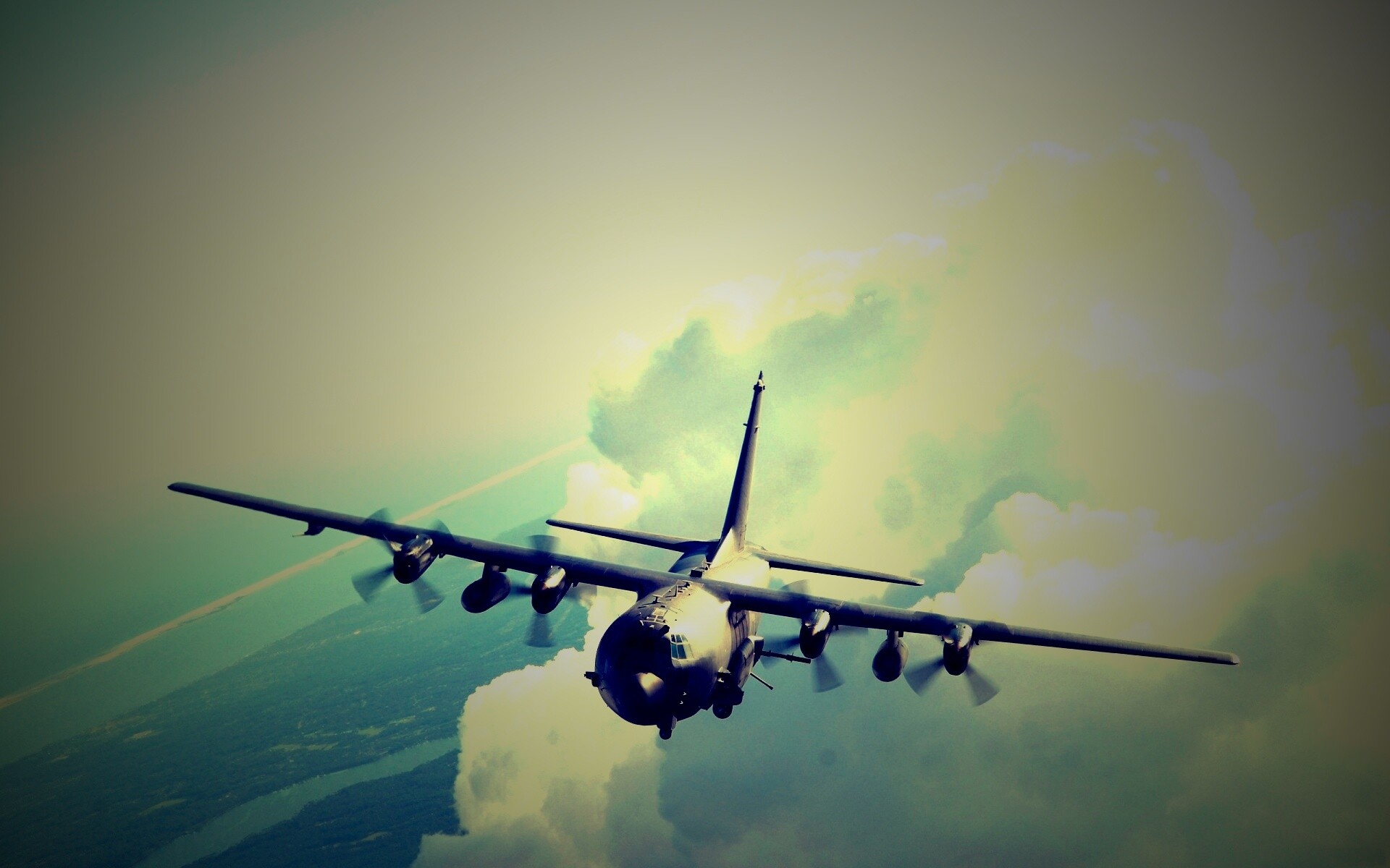 Самолет АС-130 обои