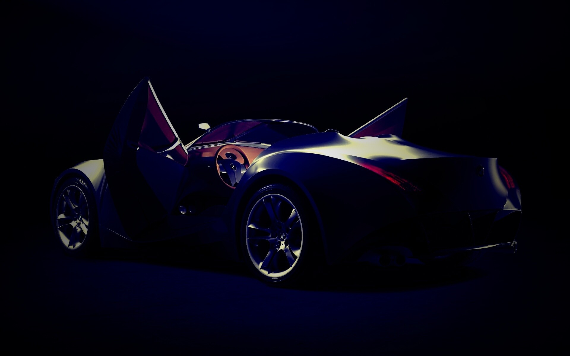 Автомобиль с распахнутыми дверцами обои