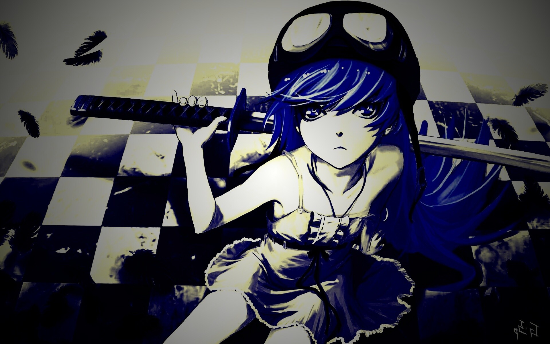 Девушка с катаной обои