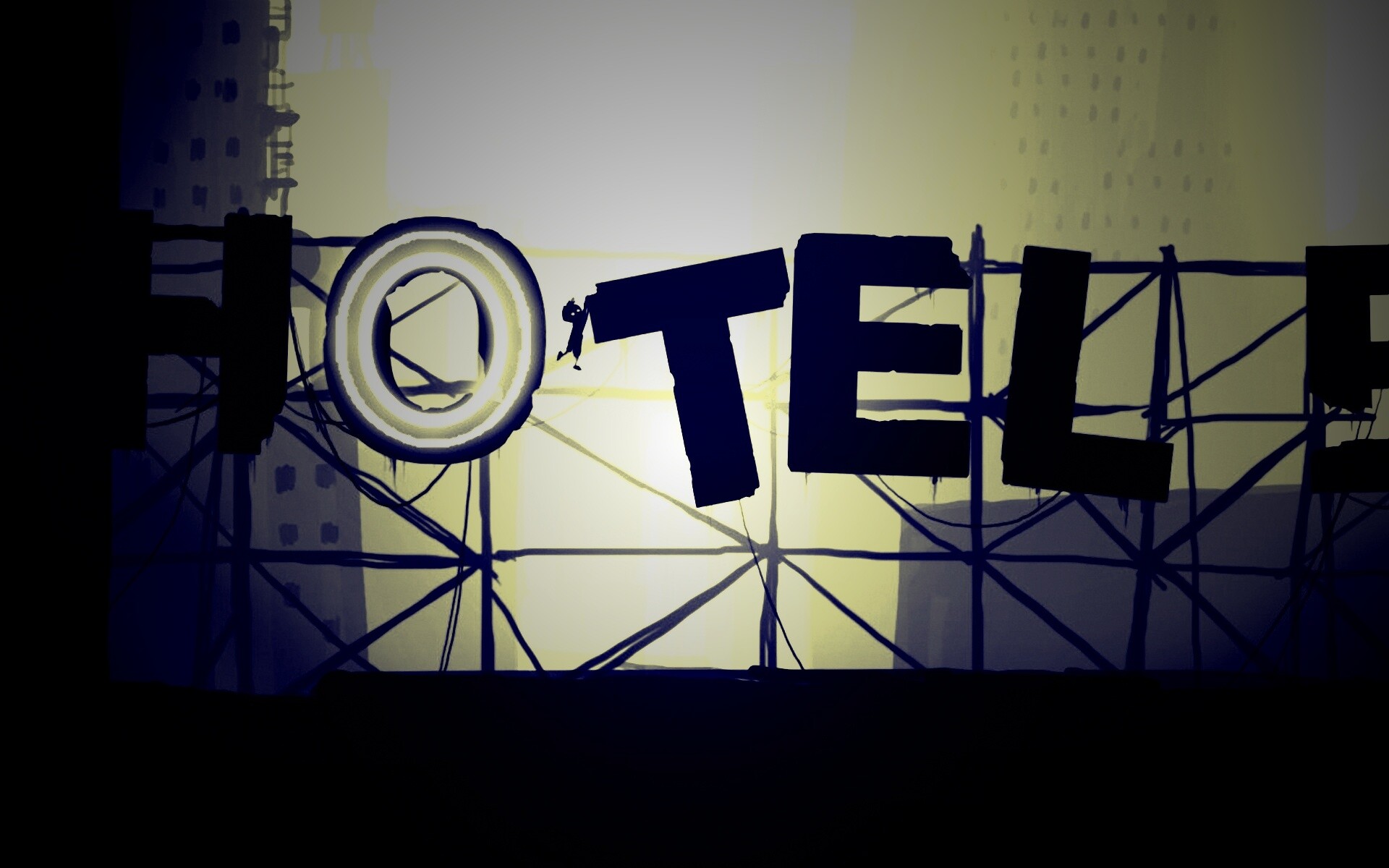 Мальчик из Limbo на вывеске "Hotel" обои