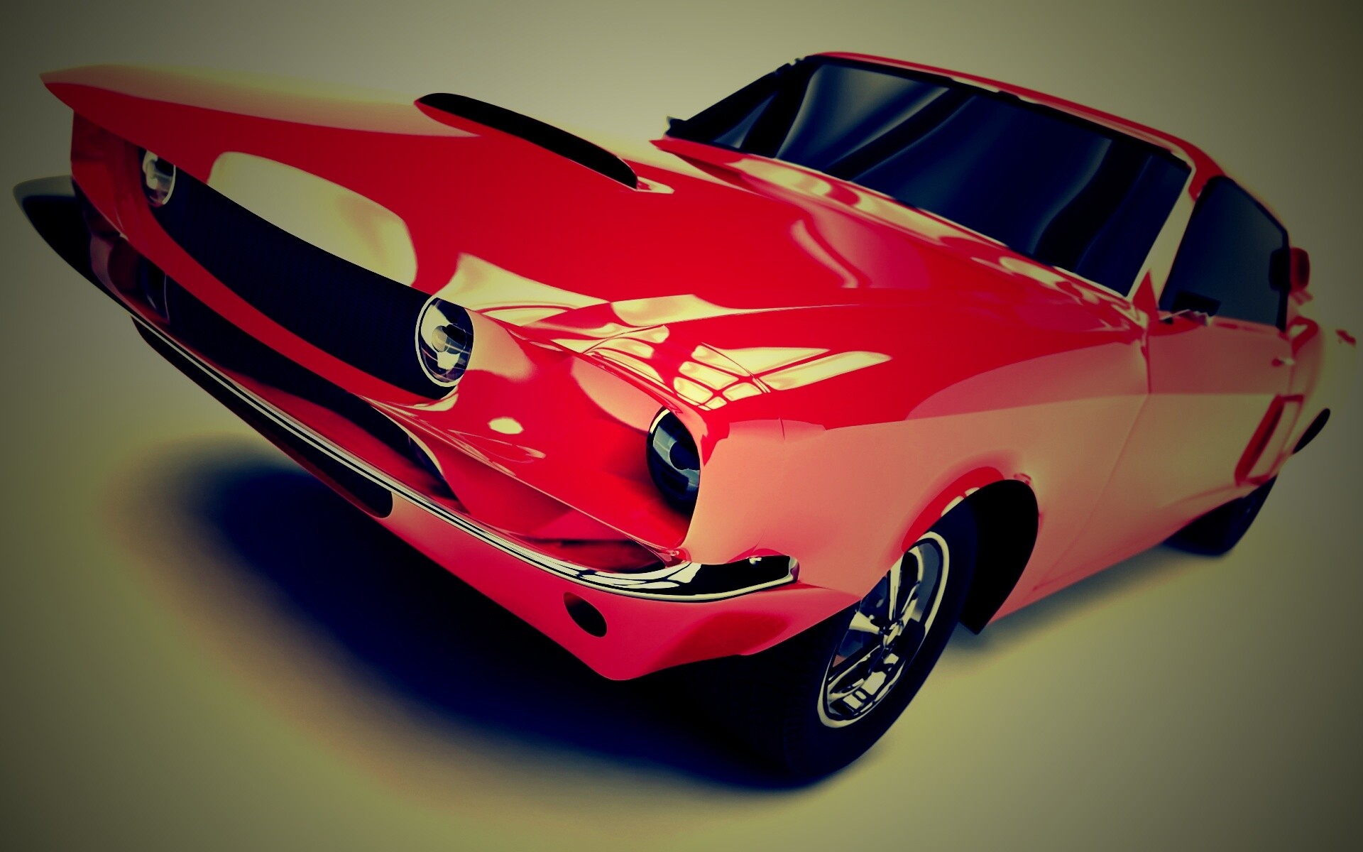 Красный ретро автомобиль обои