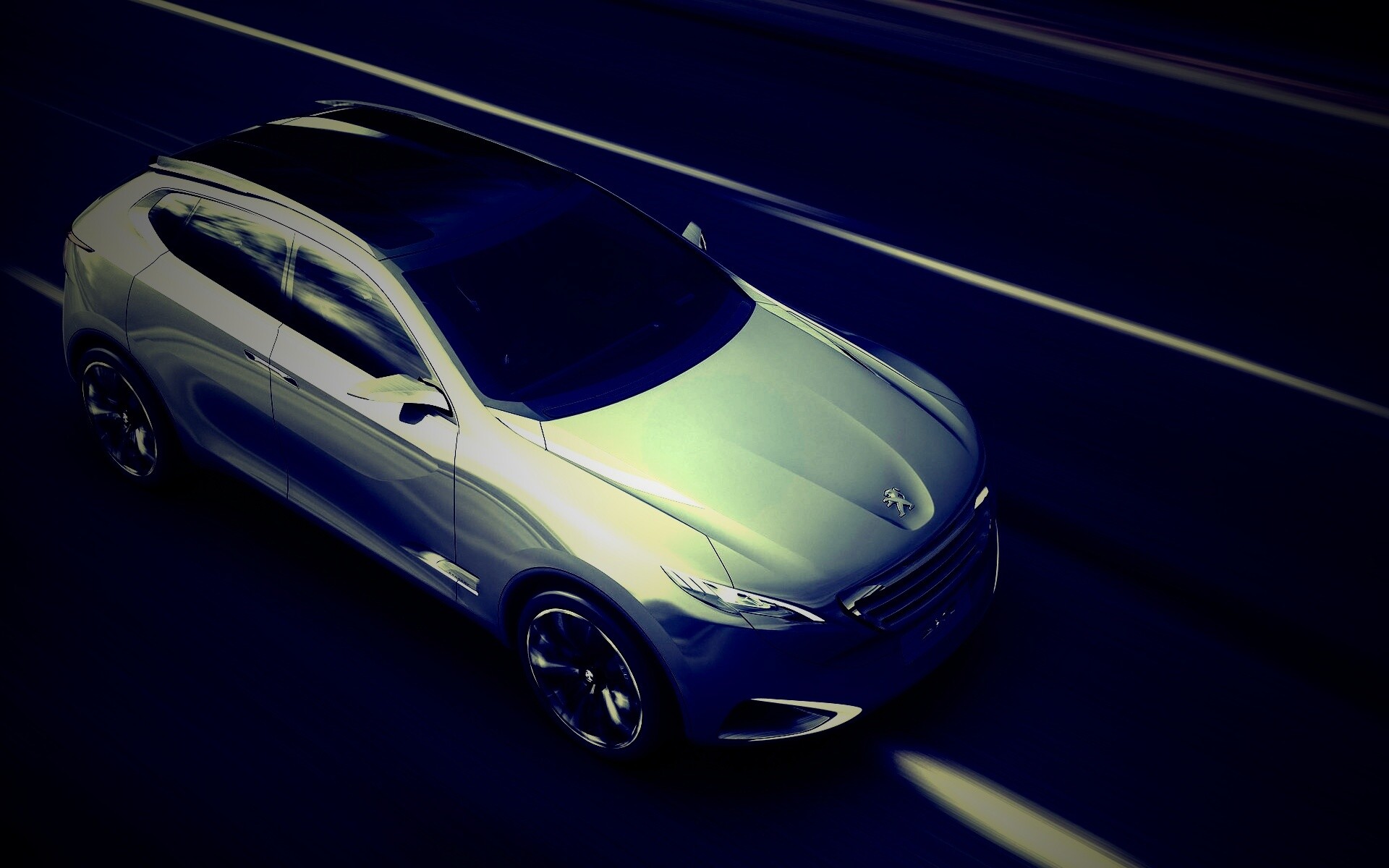 Концепт пежо на трассе обои