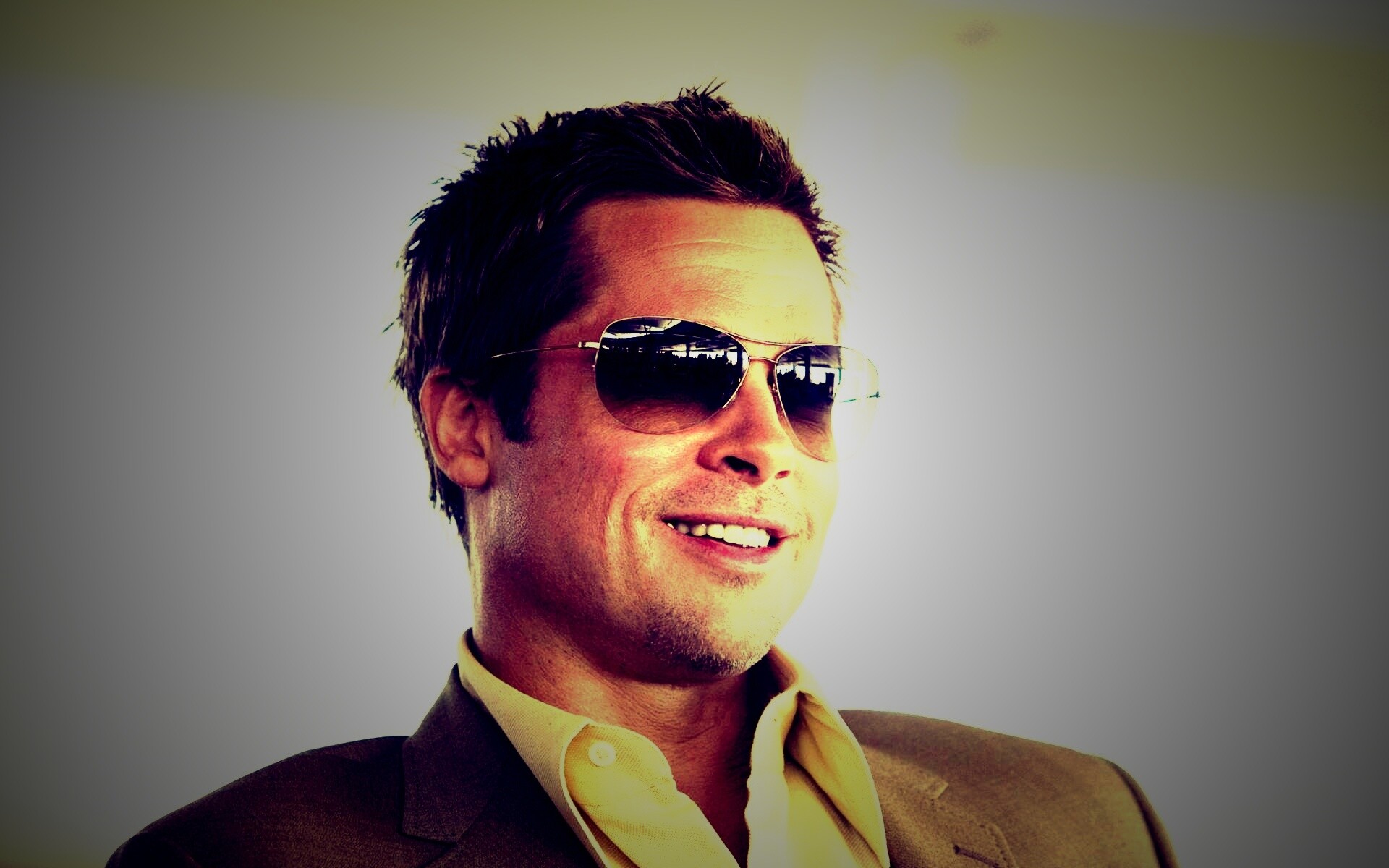 Брэд Питт в очках обои