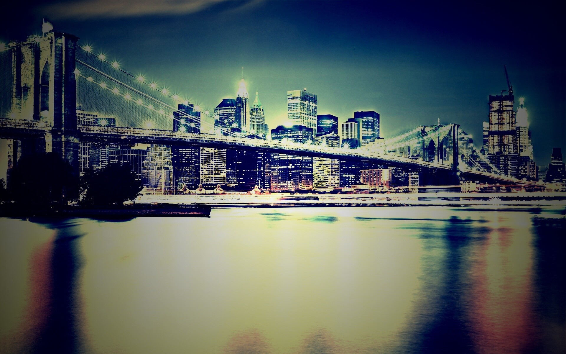 Огни ночного города обои