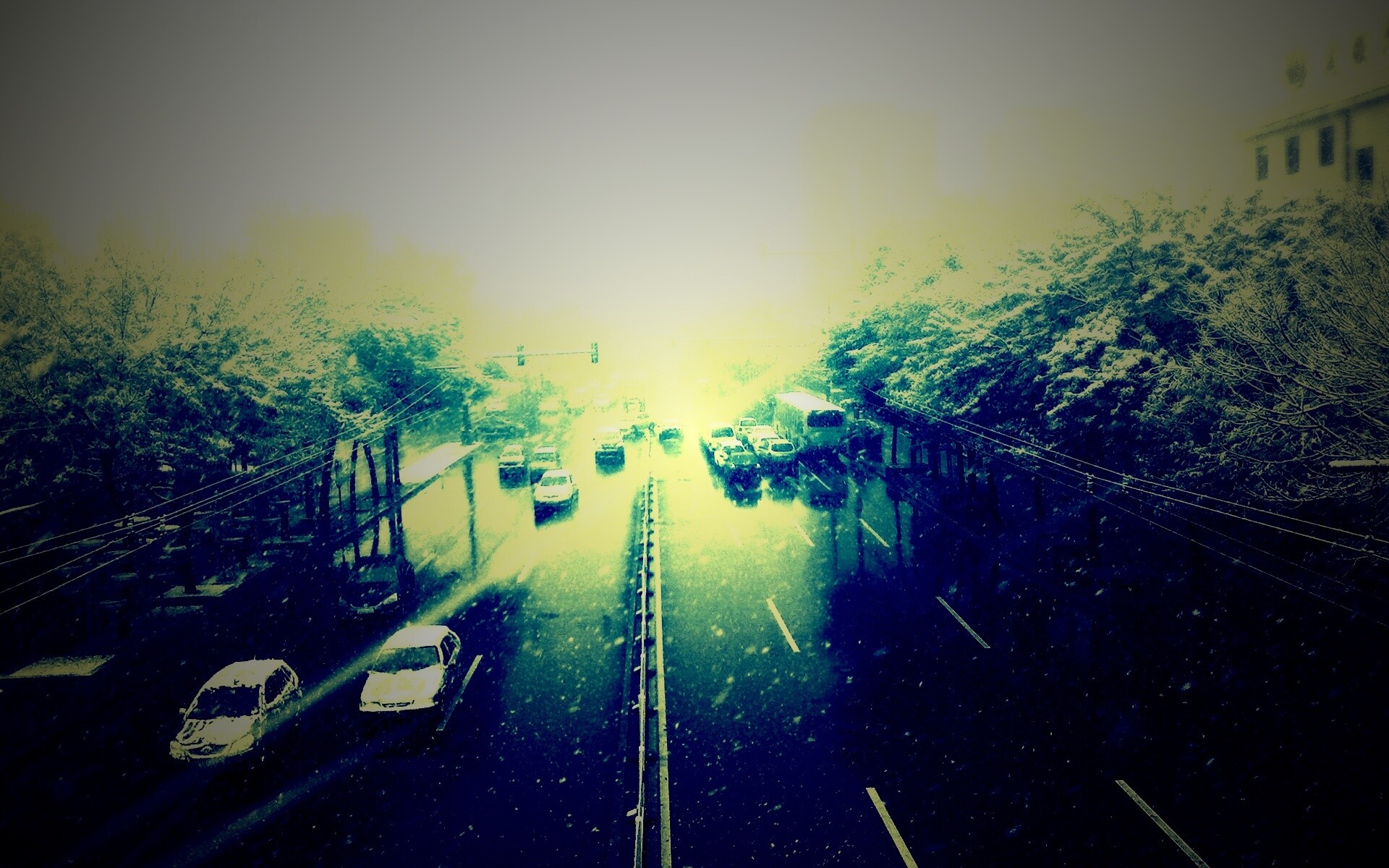 Снегопад в токио обои