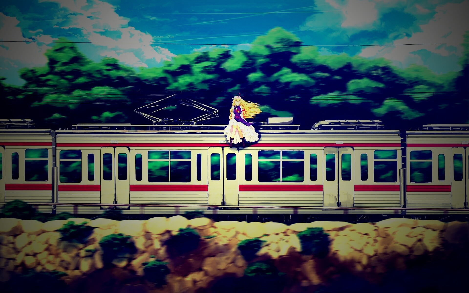 Девушка на крыше поезда обои