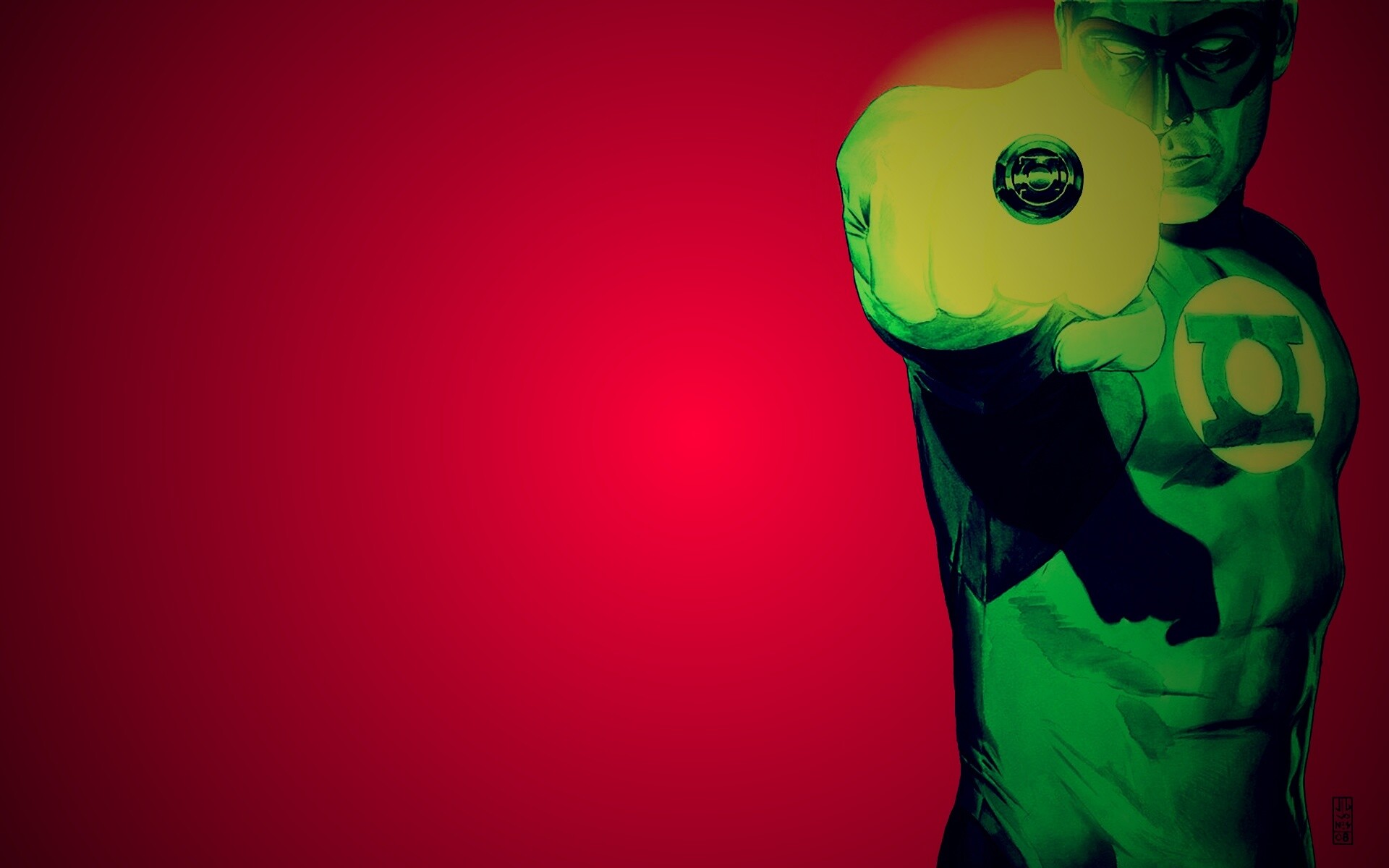 Зелёный фонарь рисунок обои