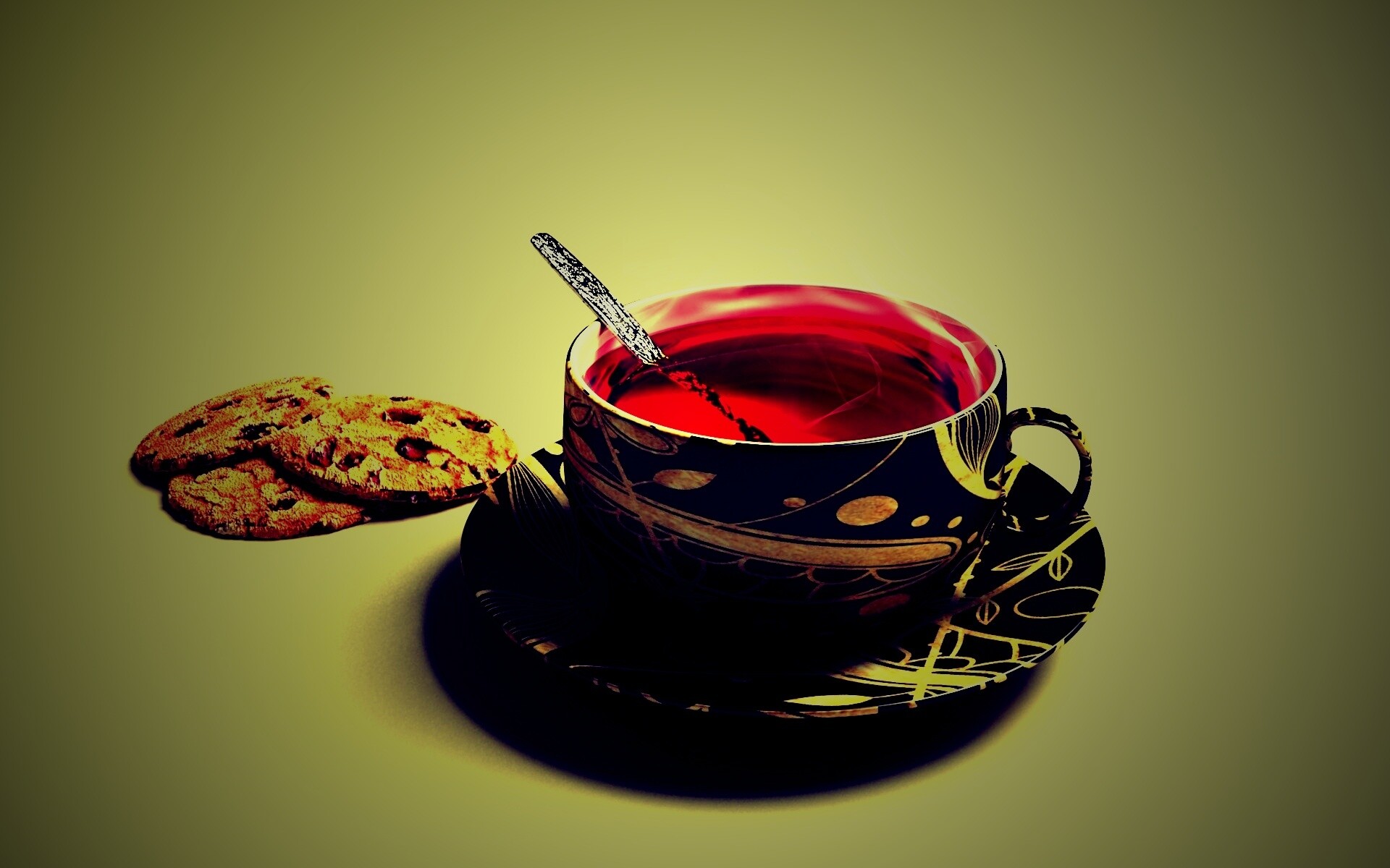 Чаек с печеньками обои