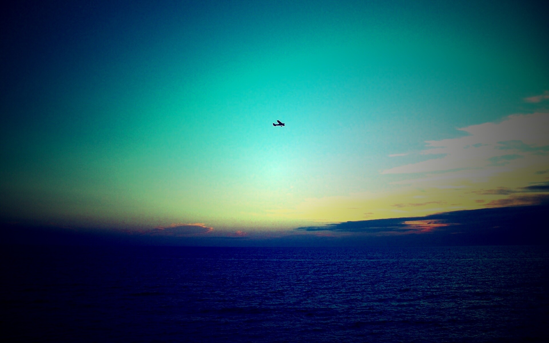 Паращий над морем обои