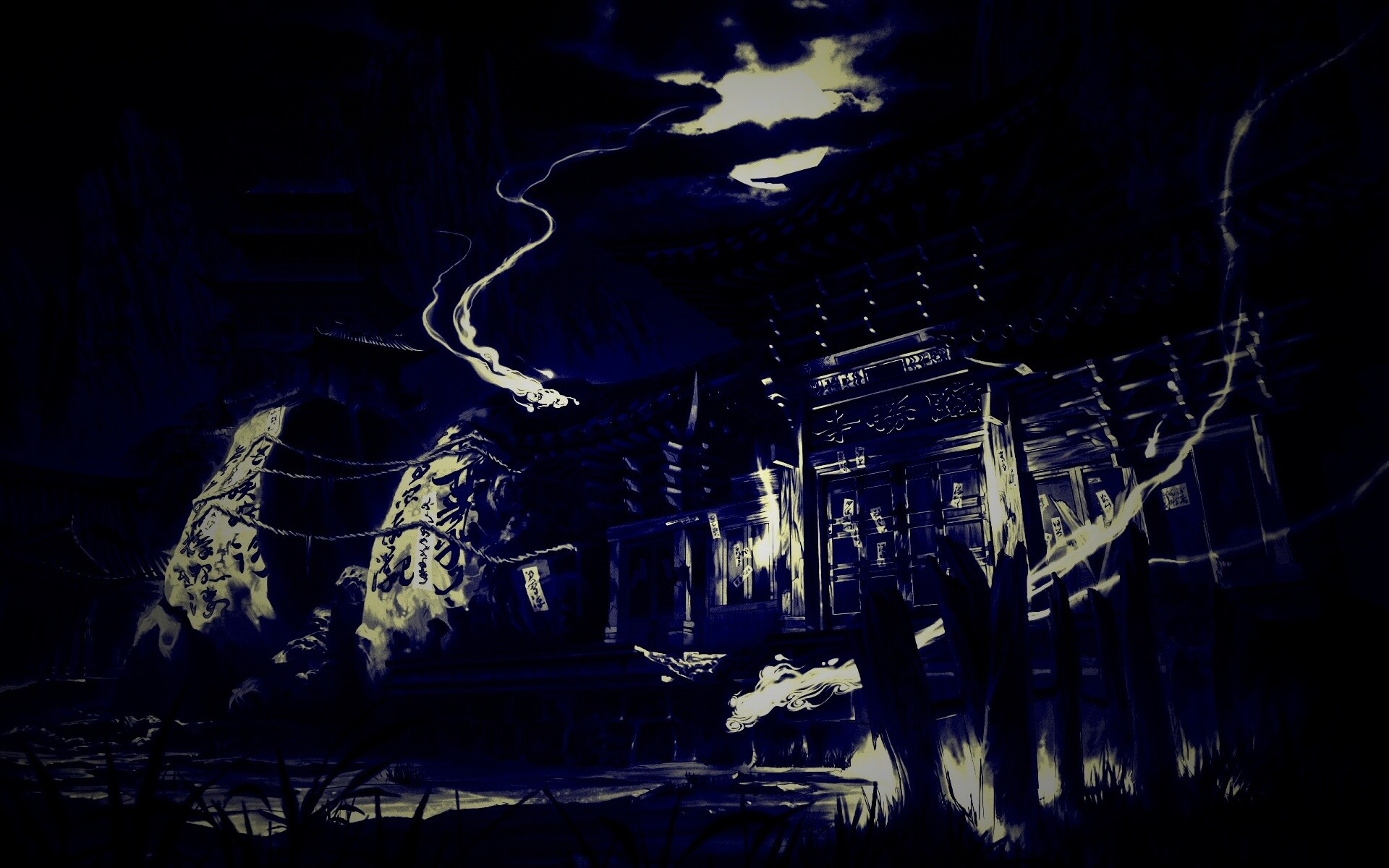 Вход в китайский храм обои