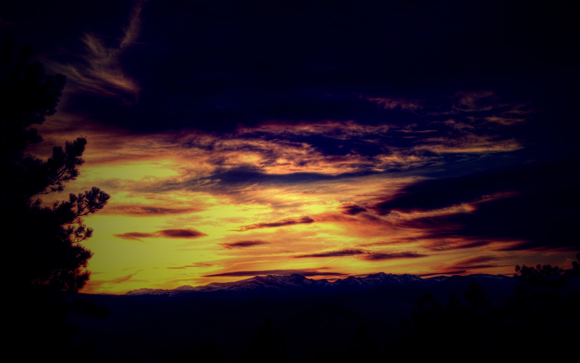 Горный закат обои