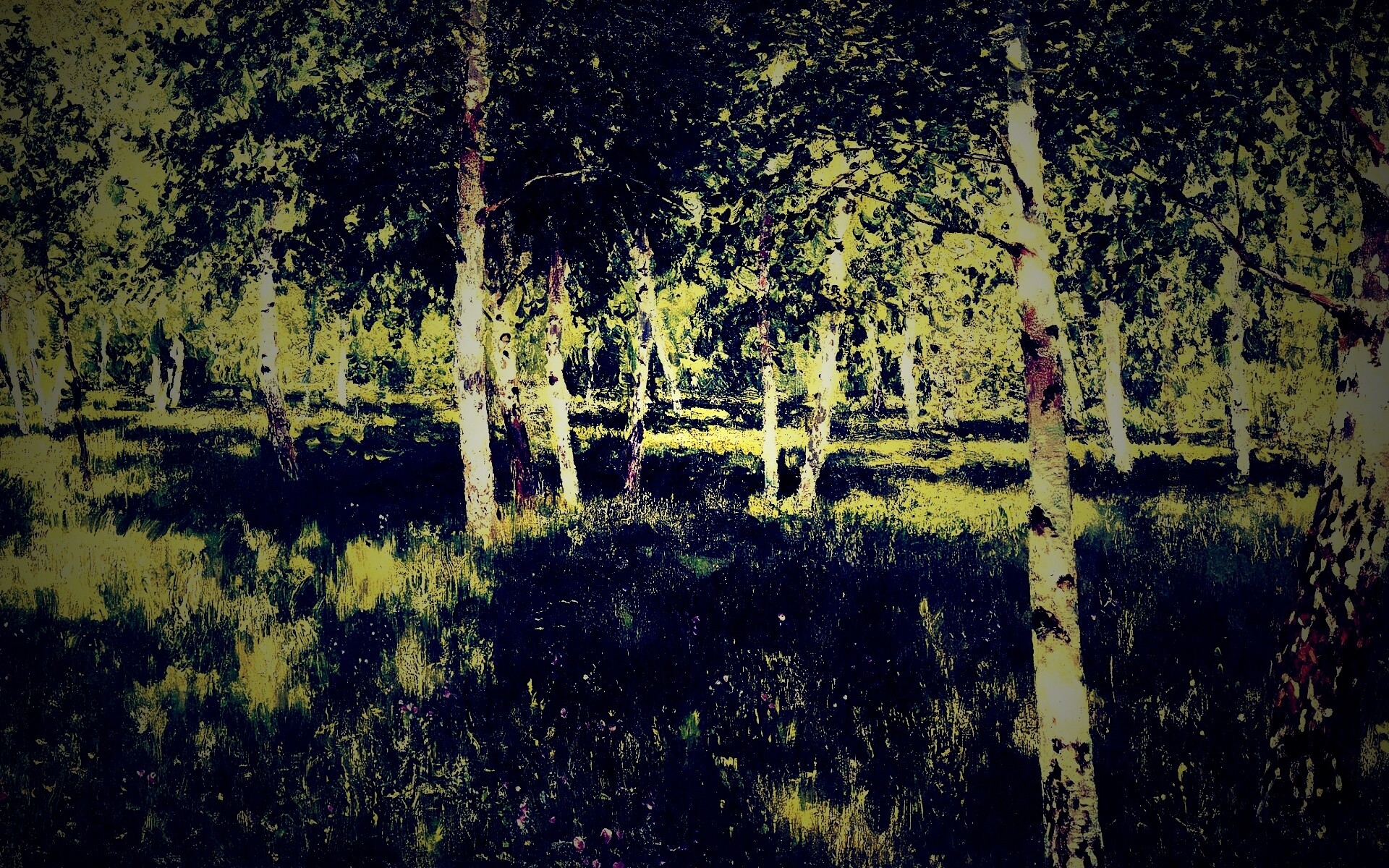 Левитан "Берёзовая роща" обои