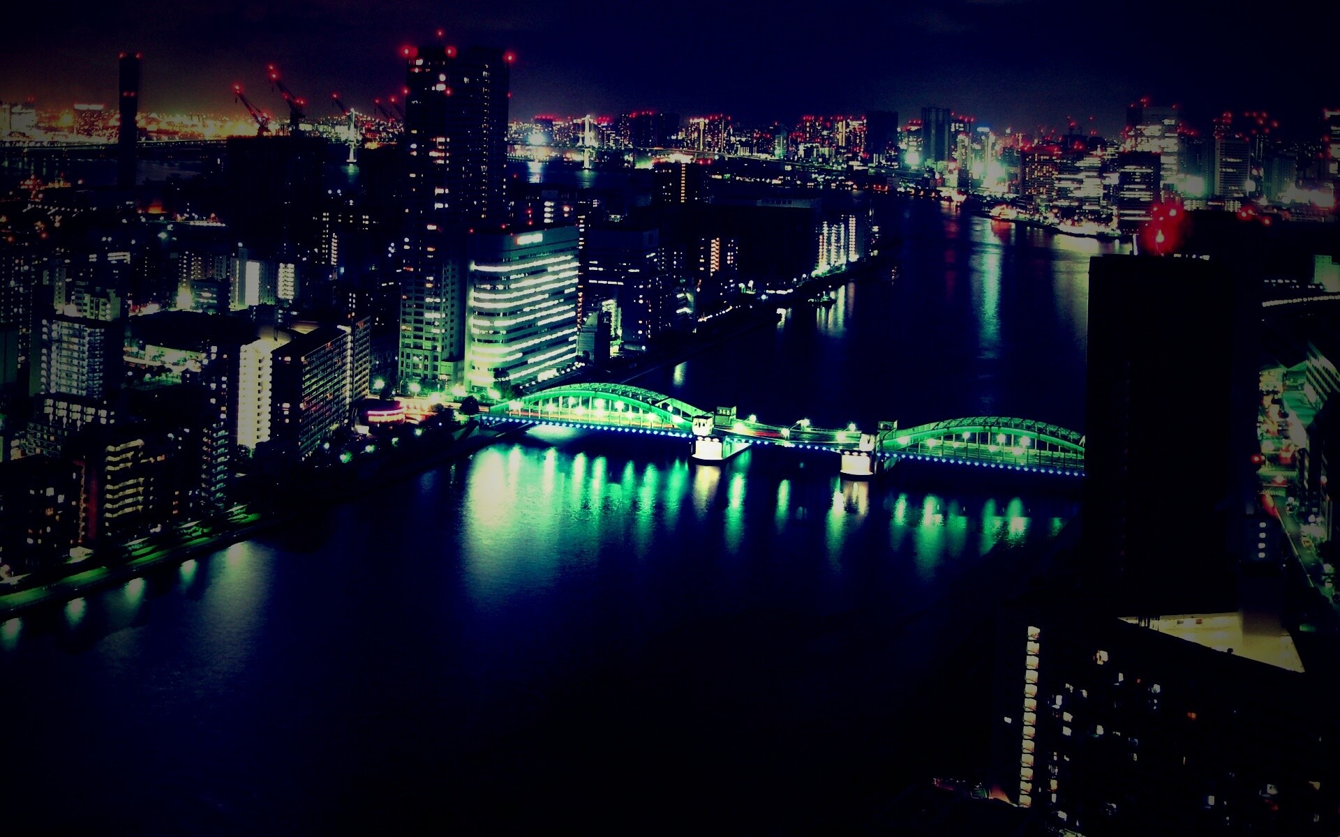 Ночной город обои