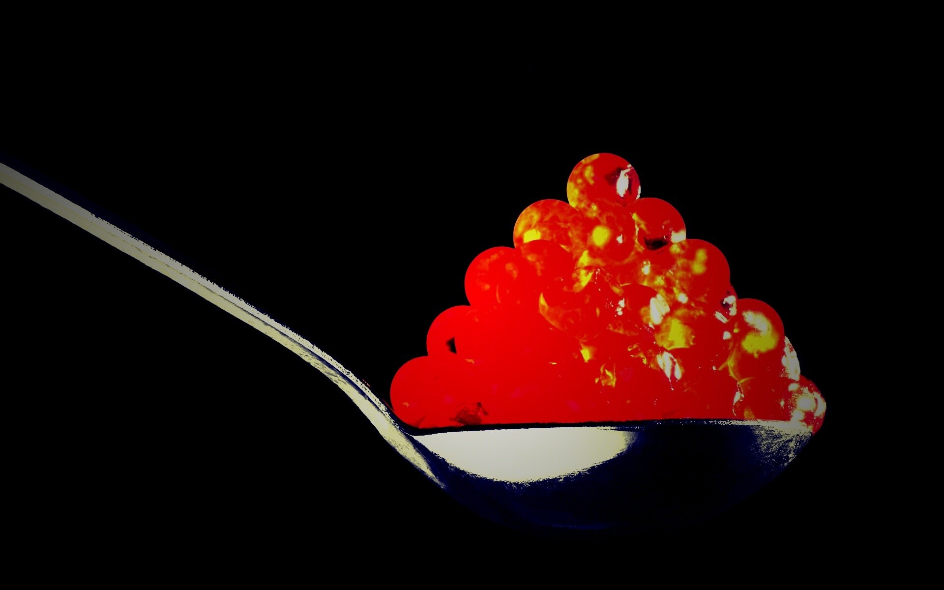 Ложка красной икры обои