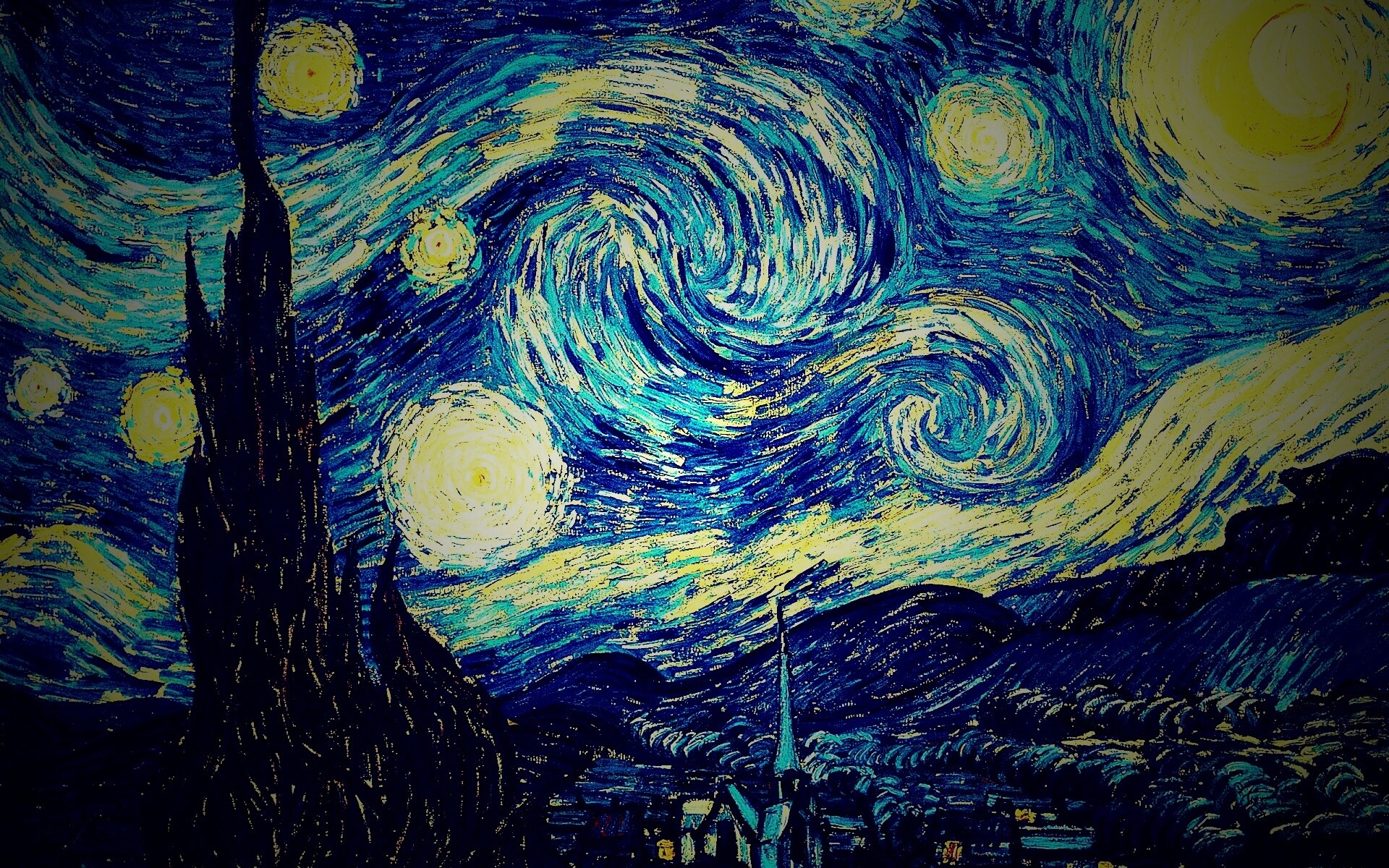 Рисунок города маслом обои