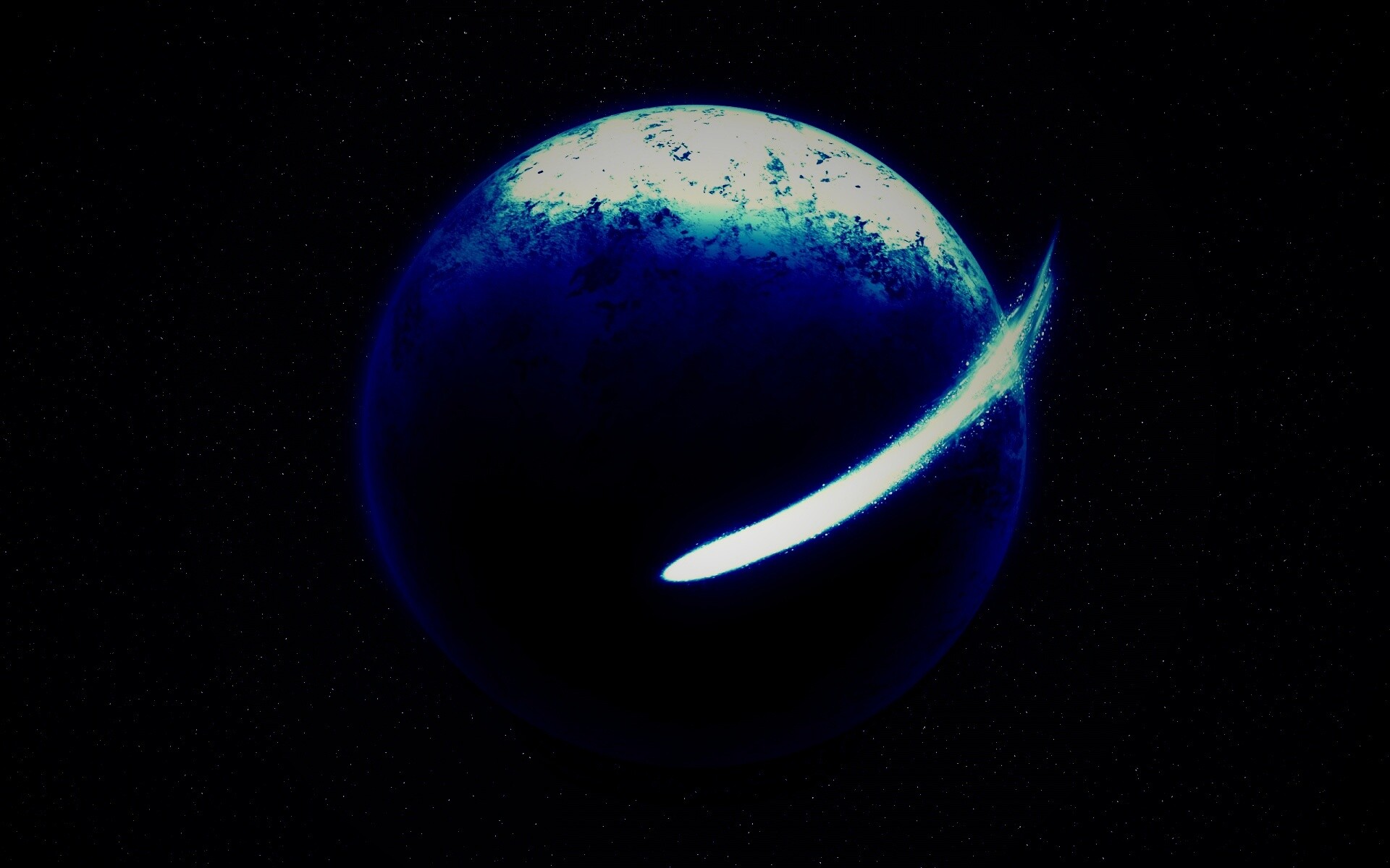 Комента облетает планету обои