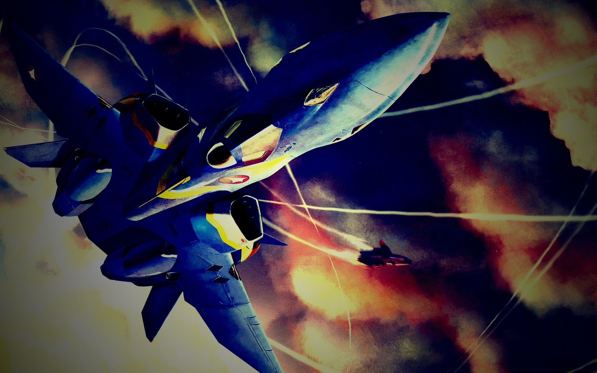 Фантастический самолёт делает бочку обои