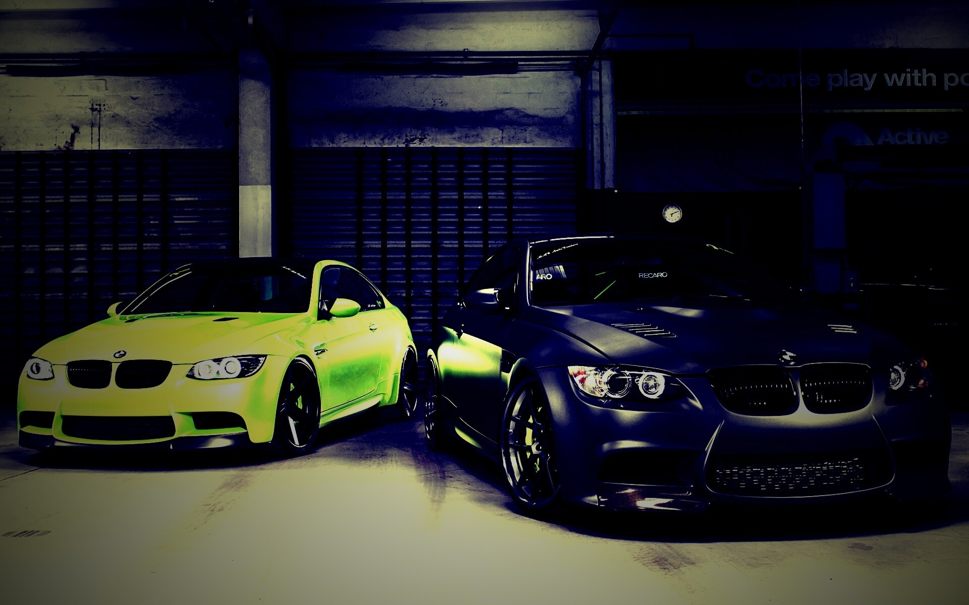 Черный и зеленый BMW M3 обои