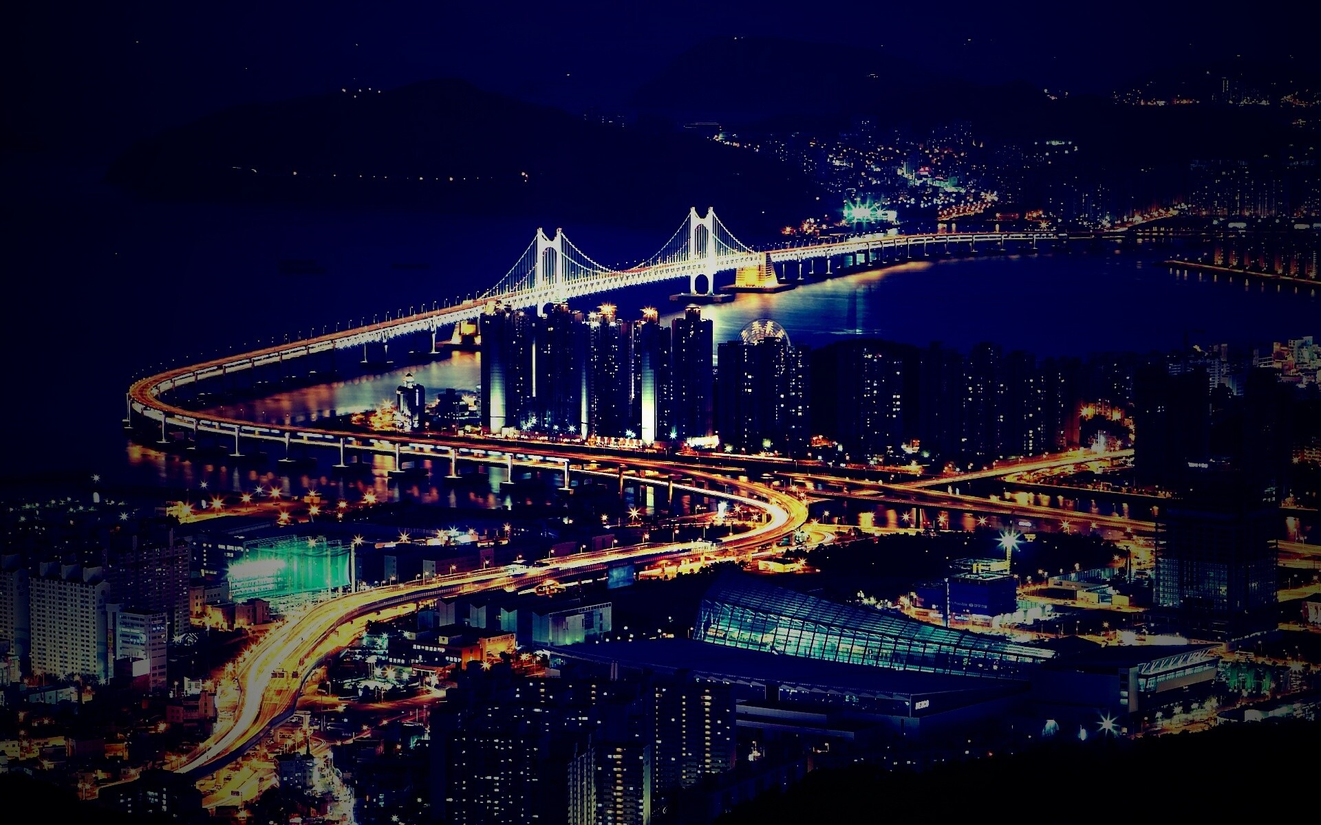 Ночной город обои