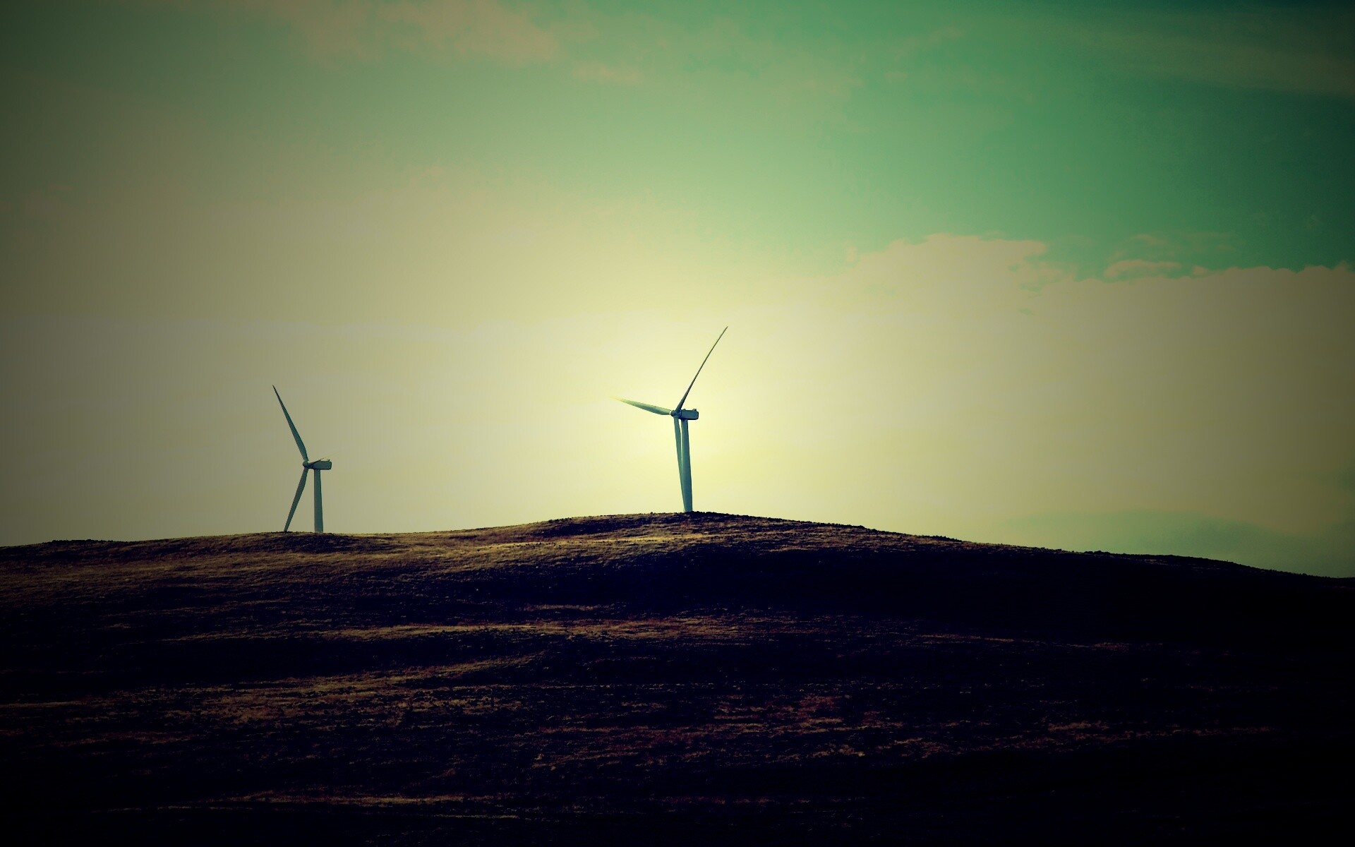 Ветряки в поле обои