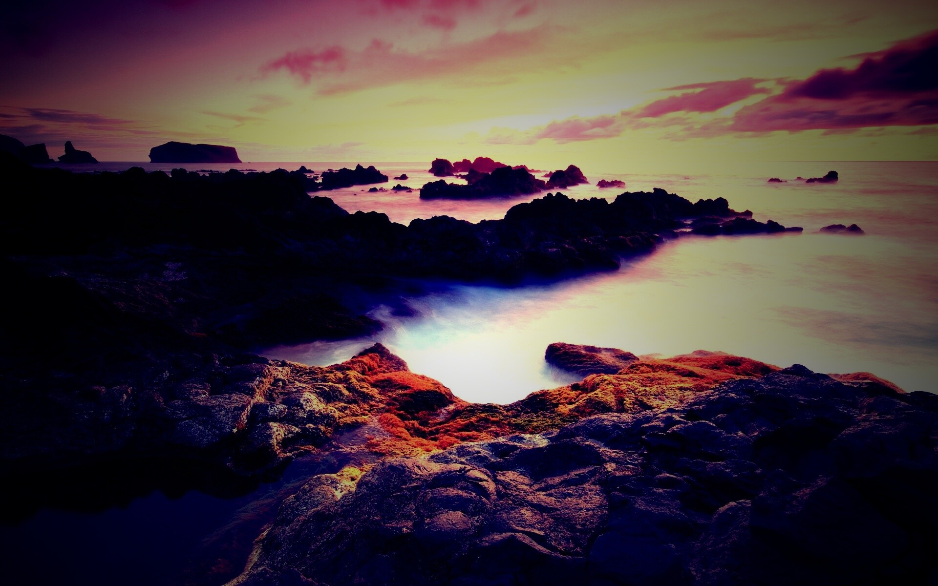 Острова в тумане обои