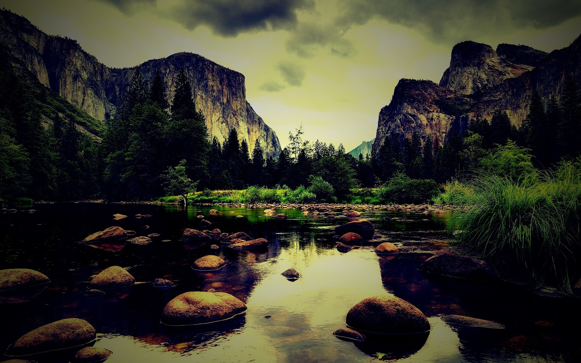 Мелкое русло реки обои